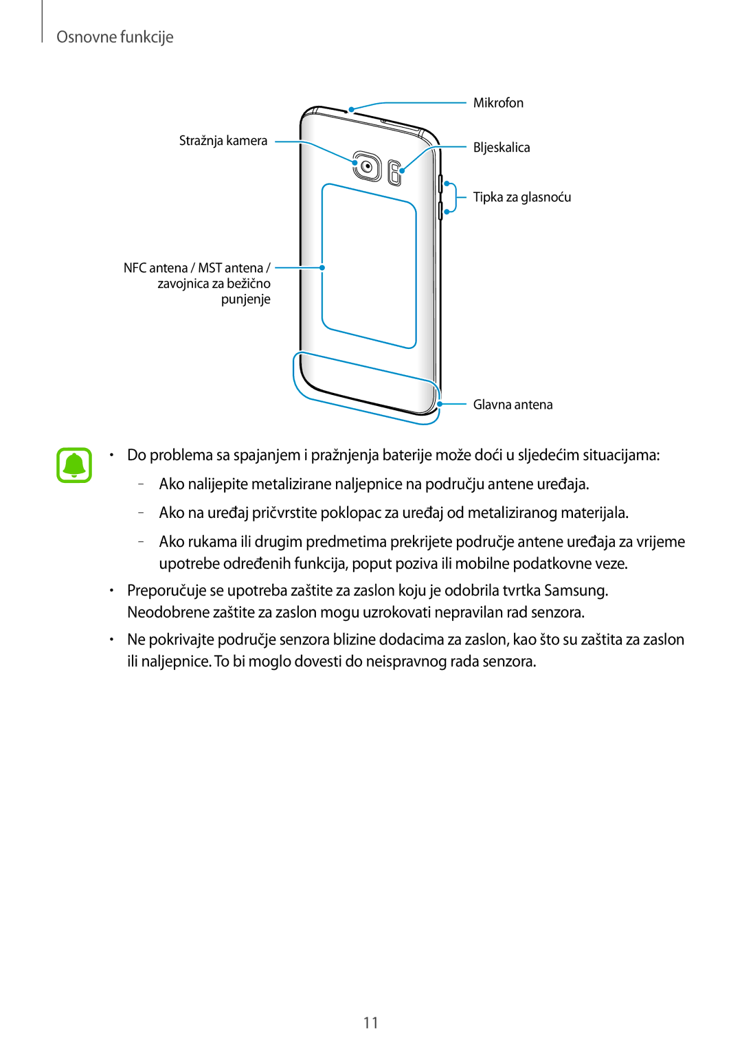 Samsung SM-G930FZKATWO, SM-G930FZKAVIP, SM-G930FZKADHR, SM-G930FZWASEE, SM-G930FZSASEE, SM-G930FZDATWO manual Stražnja kamera 