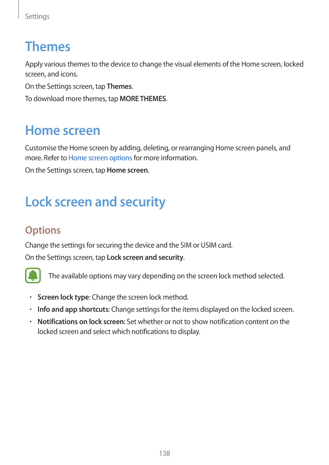 Samsung SM-G930FZKAKSA, SM-G930FZSADBT, SM-G930FZWADBT, SM-G930FZDADBT, SM-G930FZKADBT manual Themes, Lock screen and security 