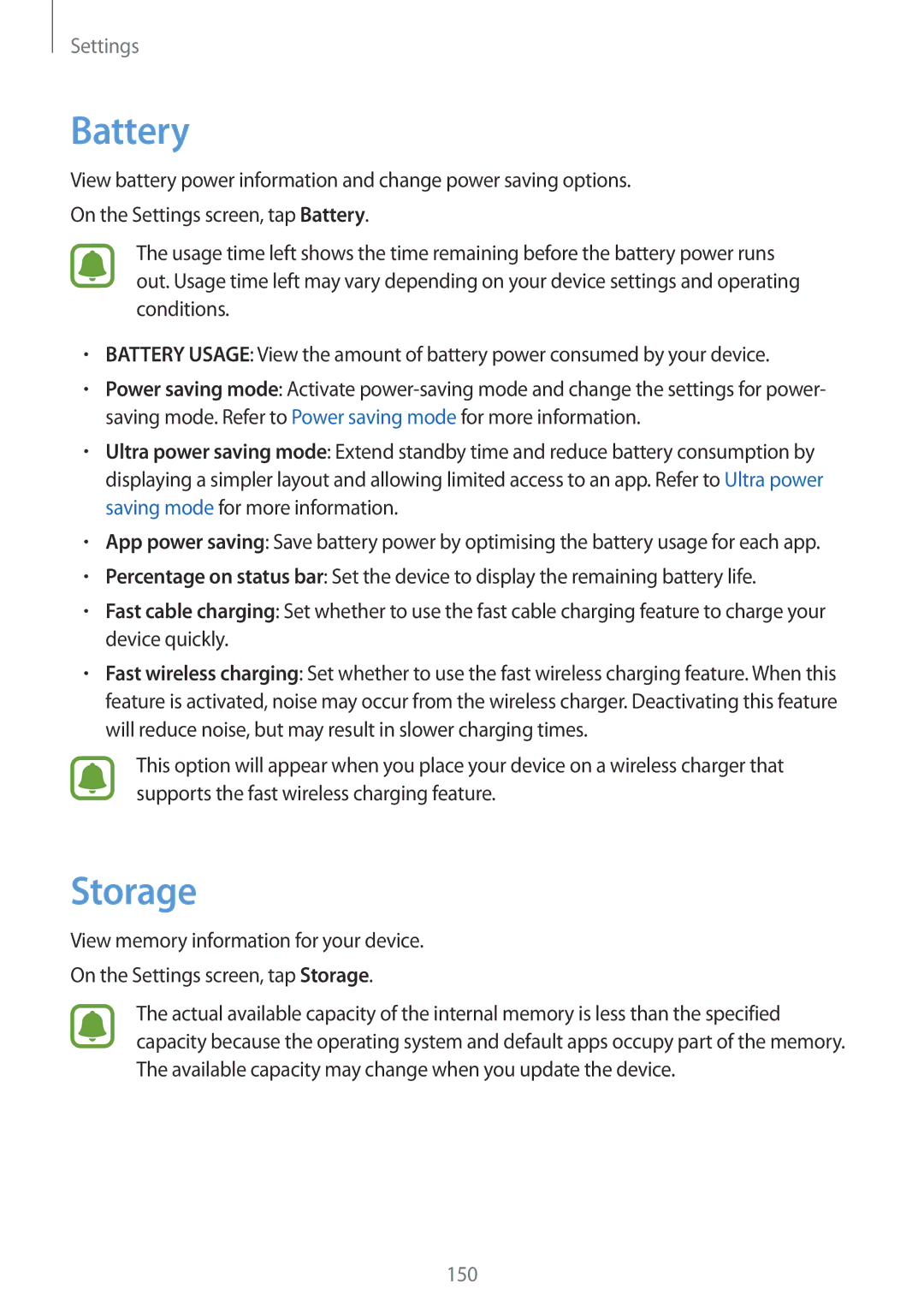 Samsung SM-G930FZKADHR, SM-G930FZSADBT, SM-G930FZWADBT, SM-G930FZDADBT, SM-G930FZKADBT, SM-G930FEDADBT manual Battery, Storage 