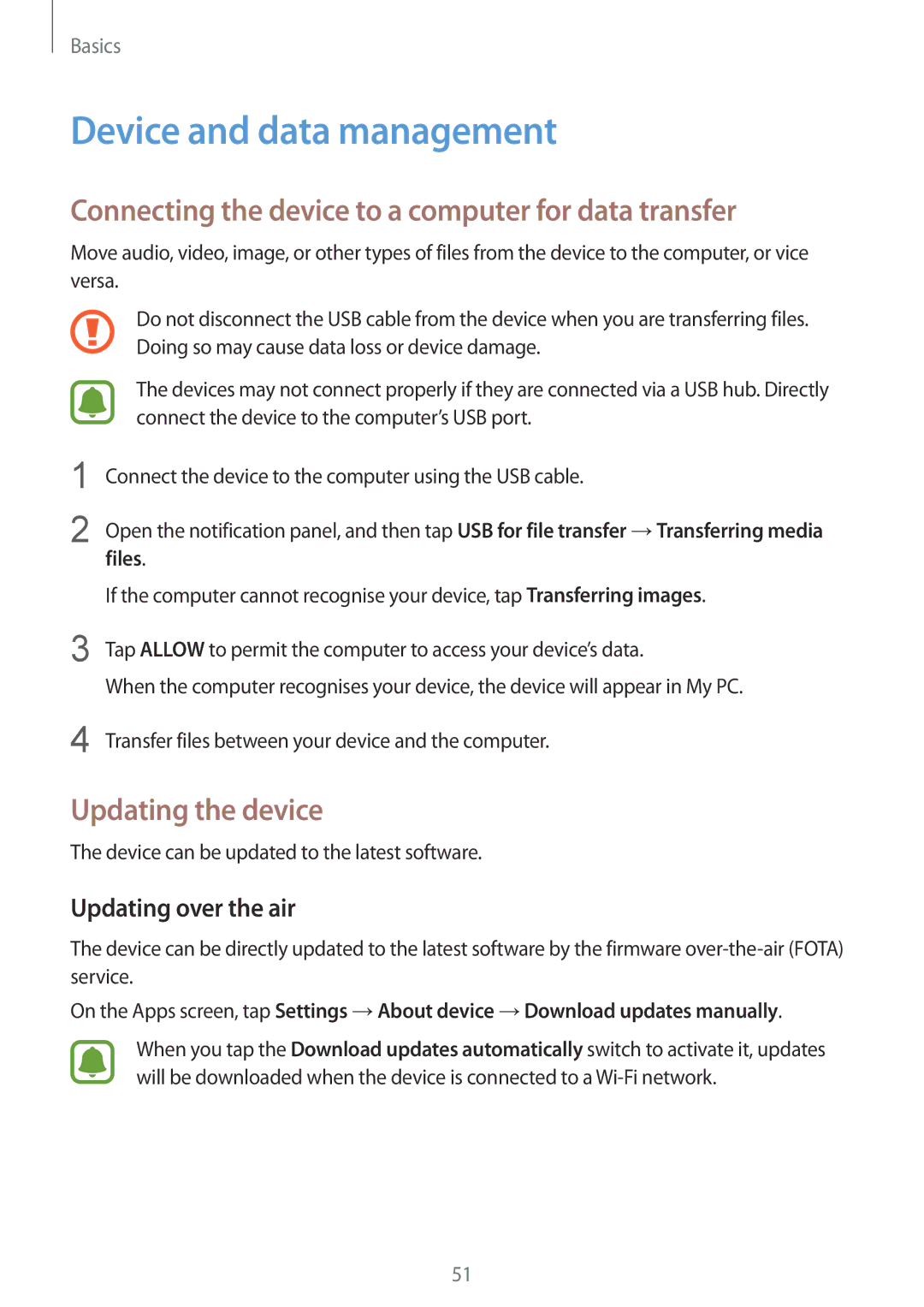 Samsung SM-G930FZDAILO manual Device and data management, Connecting the device to a computer for data transfer, Files 