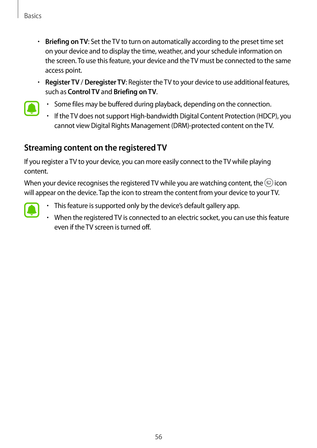 Samsung SM-G930FZKUSER, SM-G930FZSADBT, SM-G930FZWADBT, SM-G930FZDADBT, SM-G930FZKADBT Streaming content on the registered TV 