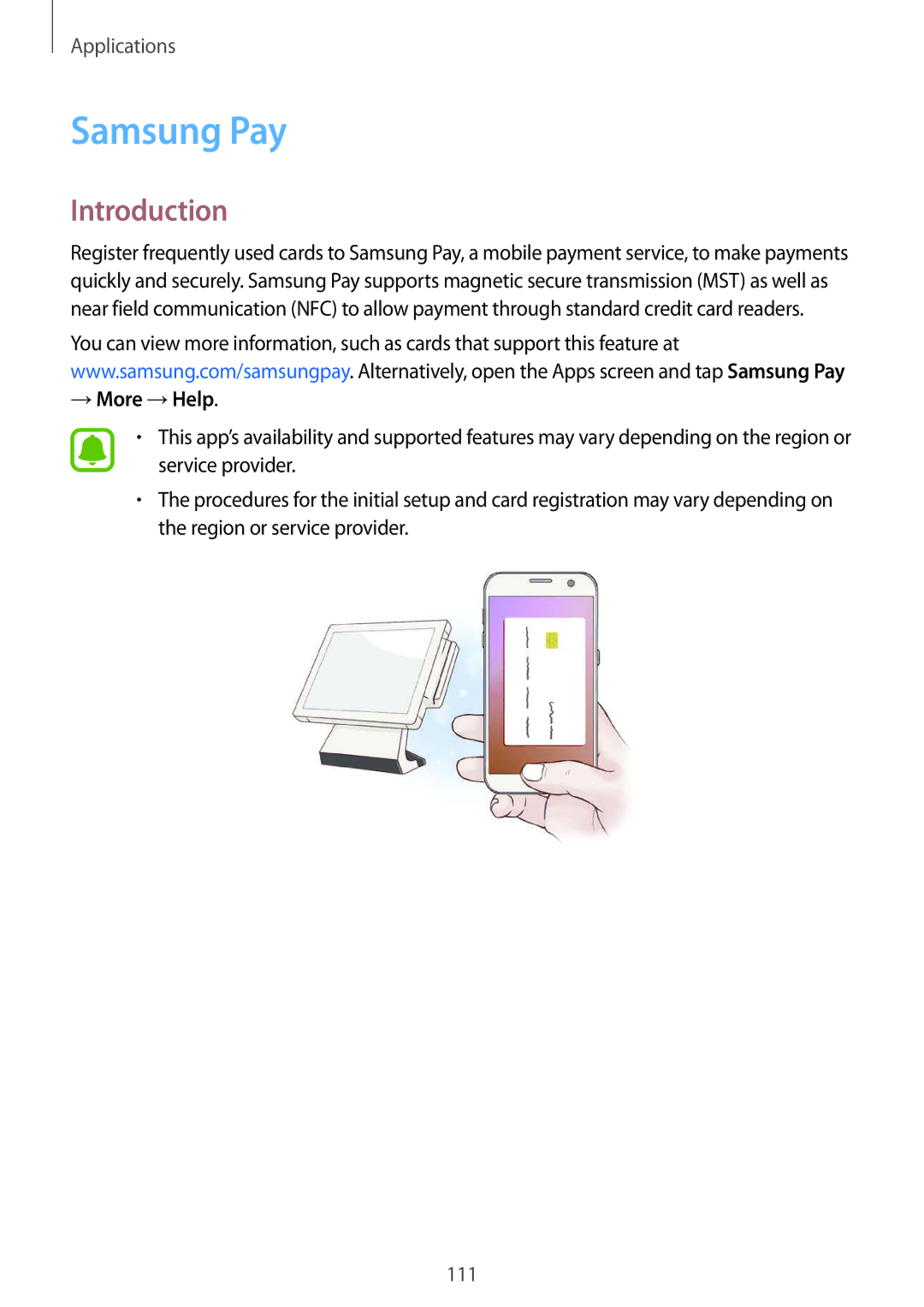 Samsung SM-G930FZSUXXV, SM-G930FZSADBT, SM-G930FZWADBT, SM-G930FZDADBT, SM-G930FZKADBT manual Samsung Pay, → More →Help 