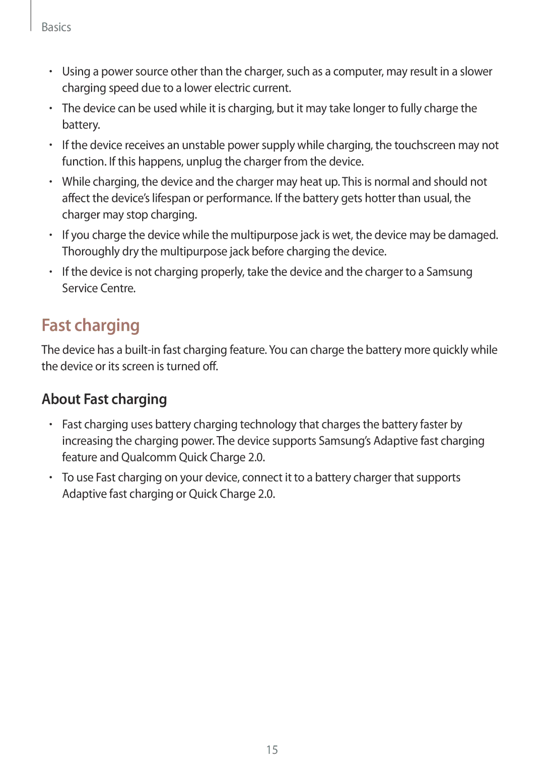 Samsung SM-G930FZSAPHE, SM-G930FZSADBT, SM-G930FZWADBT, SM-G930FZDADBT, SM-G930FZKADBT, SM-G930FEDADBT About Fast charging 