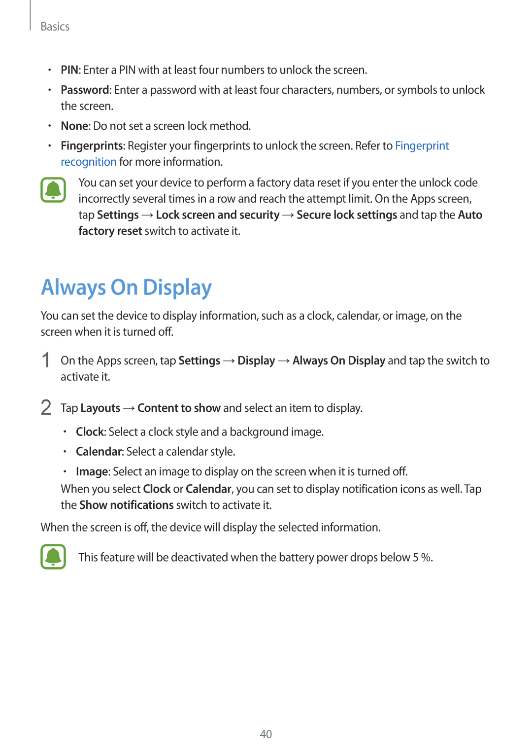 Samsung SM-G930FZSAILO manual Always On Display, Activate it, Tap Layouts →Content to show and select an item to display 