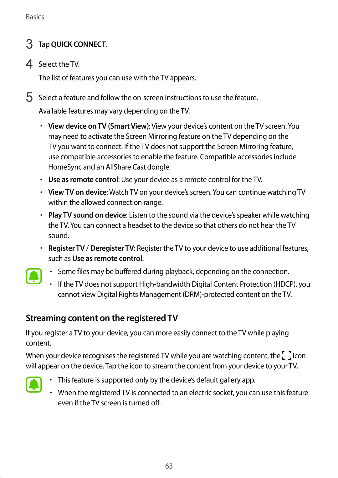 Samsung SM-G930FEDAKSA, SM-G930FZSADBT, SM-G930FZWADBT, SM-G930FZDADBT, SM-G930FZKADBT Streaming content on the registered TV 