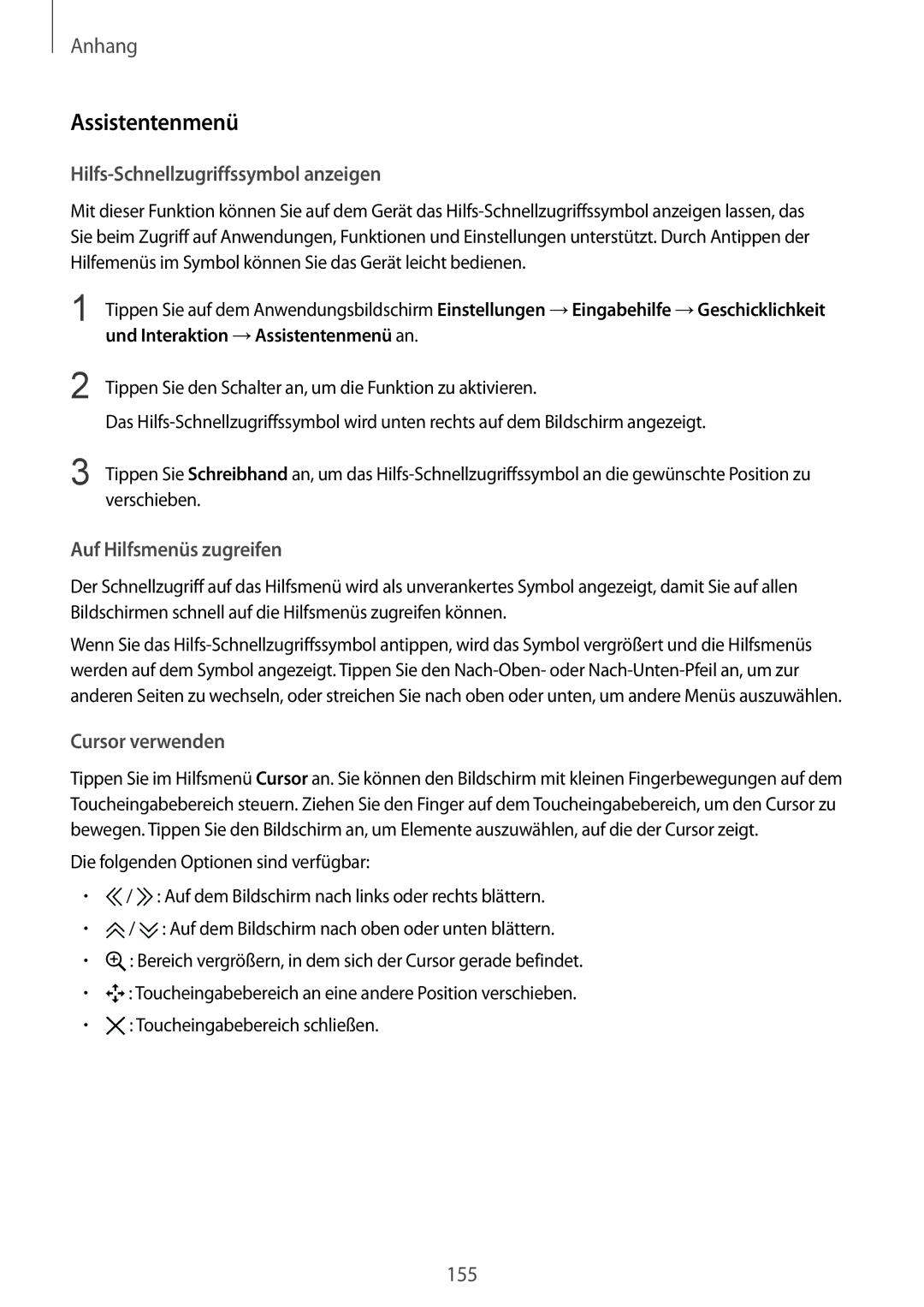 Samsung SM-G930FZSADBT, SM-G930FZWADBT, SM-G930FZDADBT, SM-G930FZKADBT manual Und Interaktion →Assistentenmenü an 