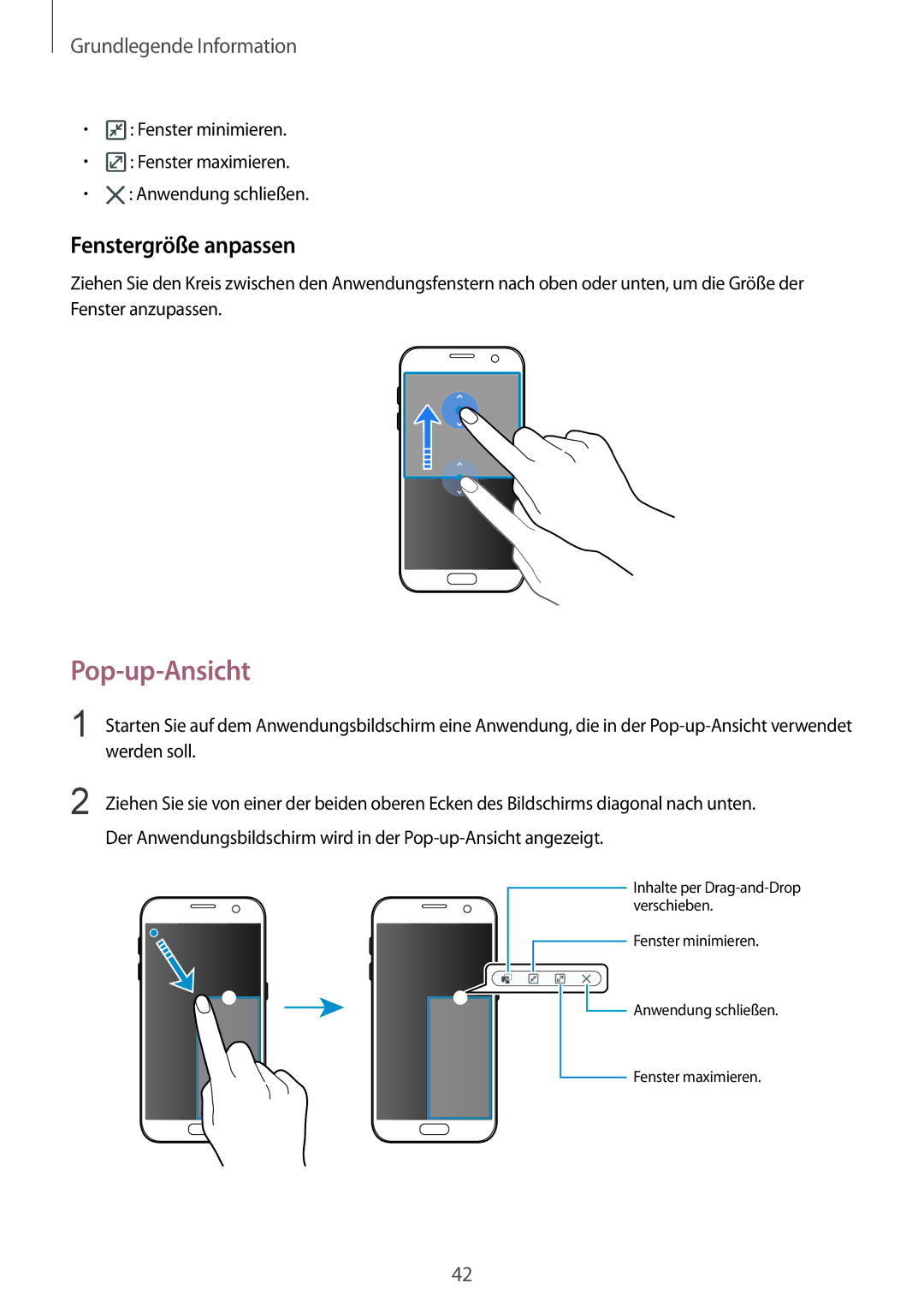 Samsung SM-G930FZDADBT, SM-G930FZSADBT, SM-G930FZWADBT, SM-G930FZKADBT, SM-G930FEDADBT Pop-up-Ansicht, Fenstergröße anpassen 