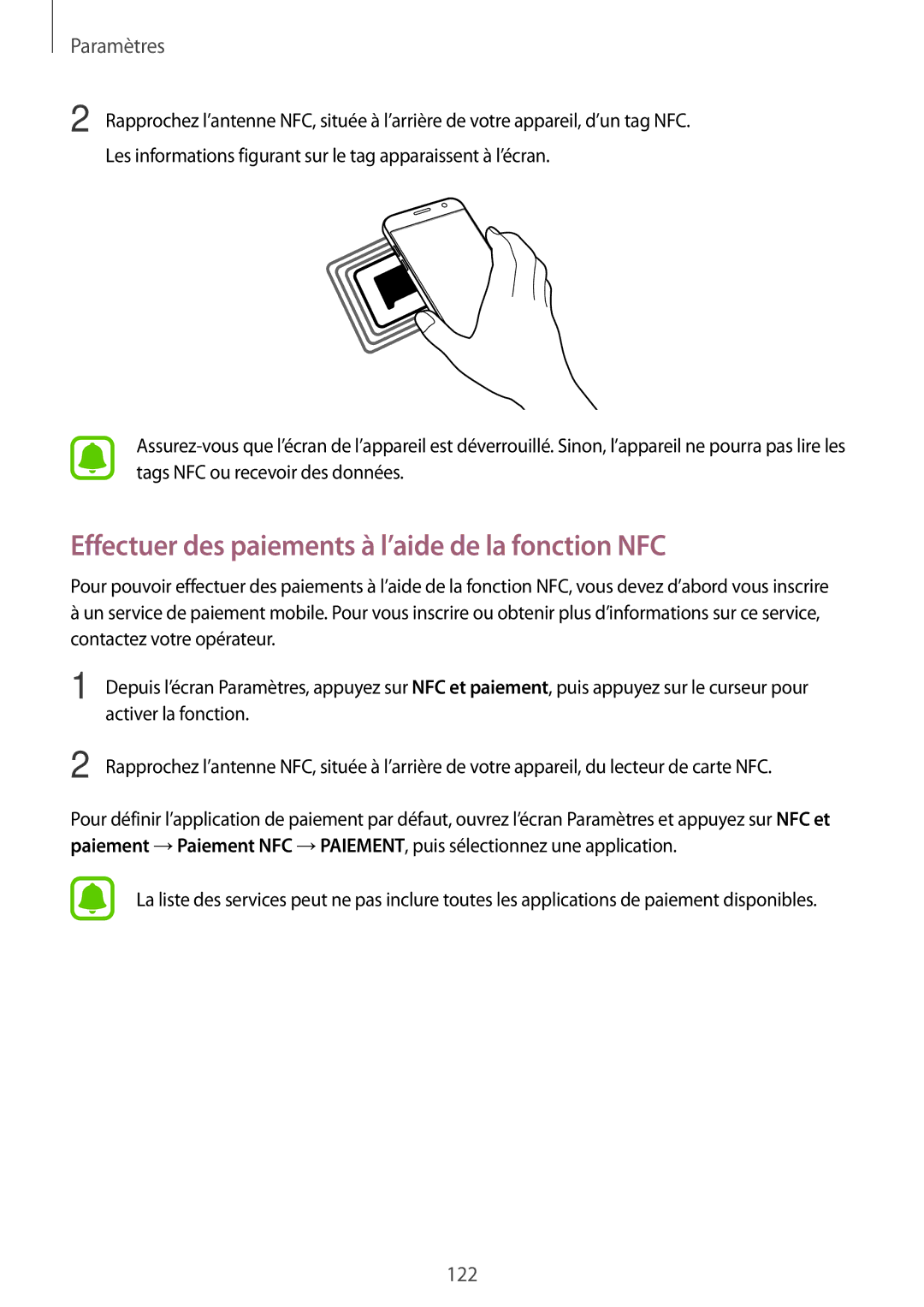 Samsung SM-G930FZKAXEF, SM-G930FZWAXEF, SM-G930FZDAXEF, SM-G930FEDAXEF Effectuer des paiements à l’aide de la fonction NFC 