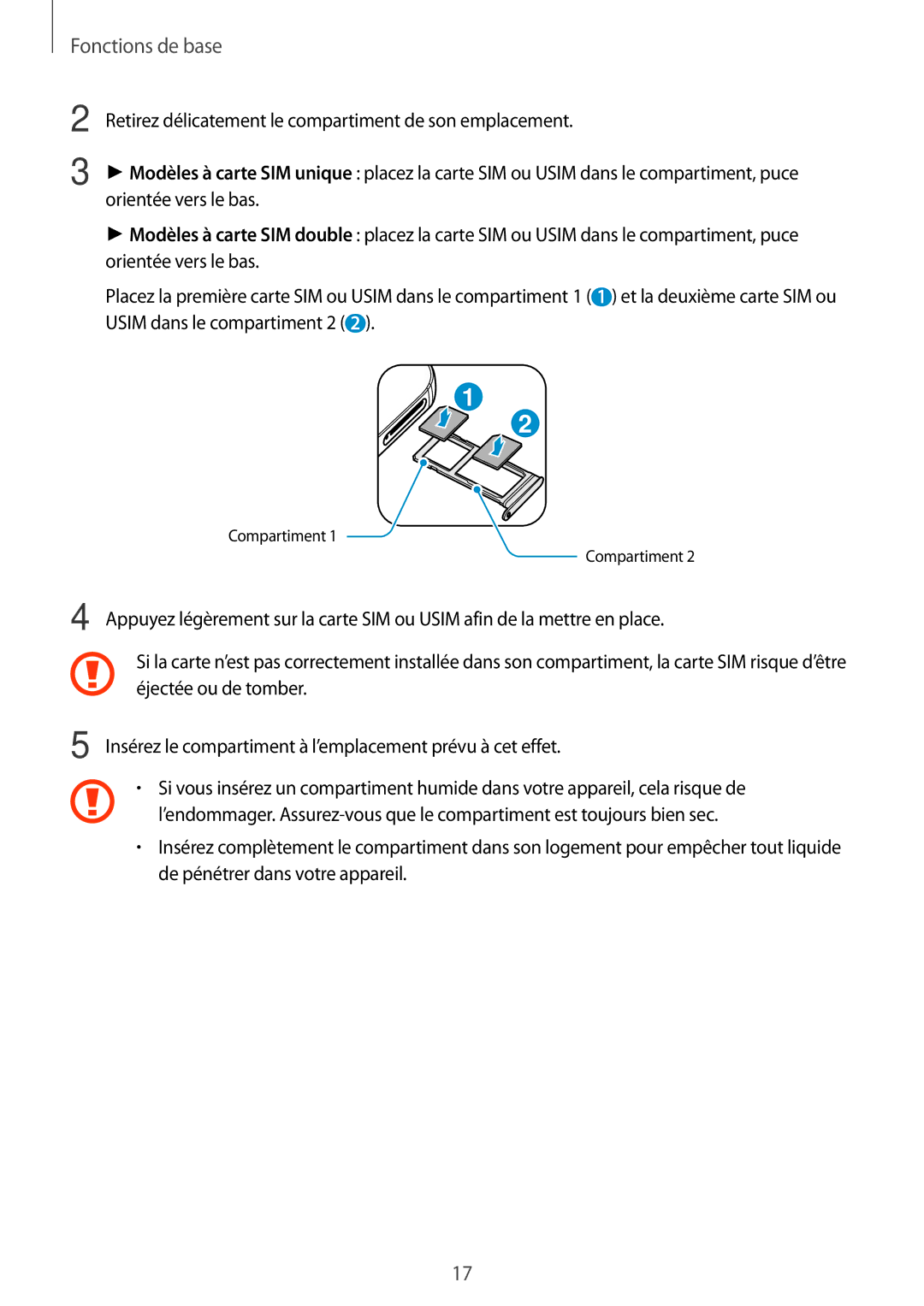 Samsung SM-G930FZKAXEF, SM-G930FZWAXEF, SM-G930FZDAXEF, SM-G930FEDAXEF, SM-G930FZSAXEF manual Compartiment 