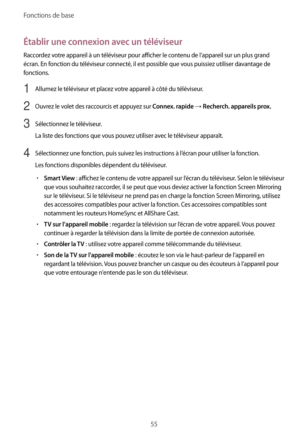 Samsung SM-G930FZWAXEF, SM-G930FZDAXEF, SM-G930FZKAXEF, SM-G930FEDAXEF manual Établir une connexion avec un téléviseur 