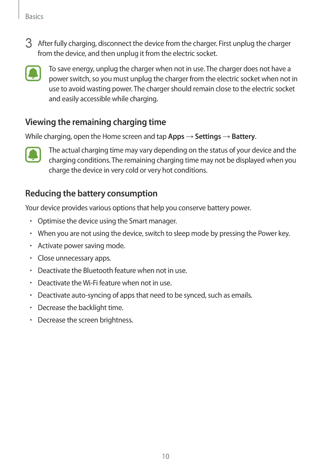 Samsung SM-G935FZWAXEF, SM-G935FEDADBT manual Viewing the remaining charging time, Reducing the battery consumption 