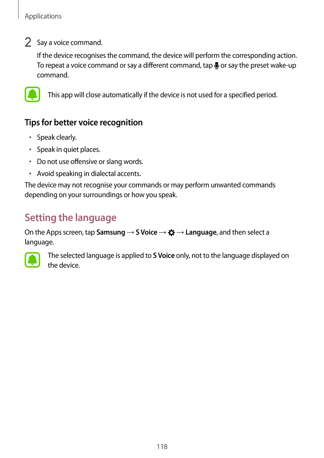 Samsung SM-G935FEDANEE, SM-G935FEDADBT, SM-G935FZKZDBT manual Setting the language, Tips for better voice recognition 