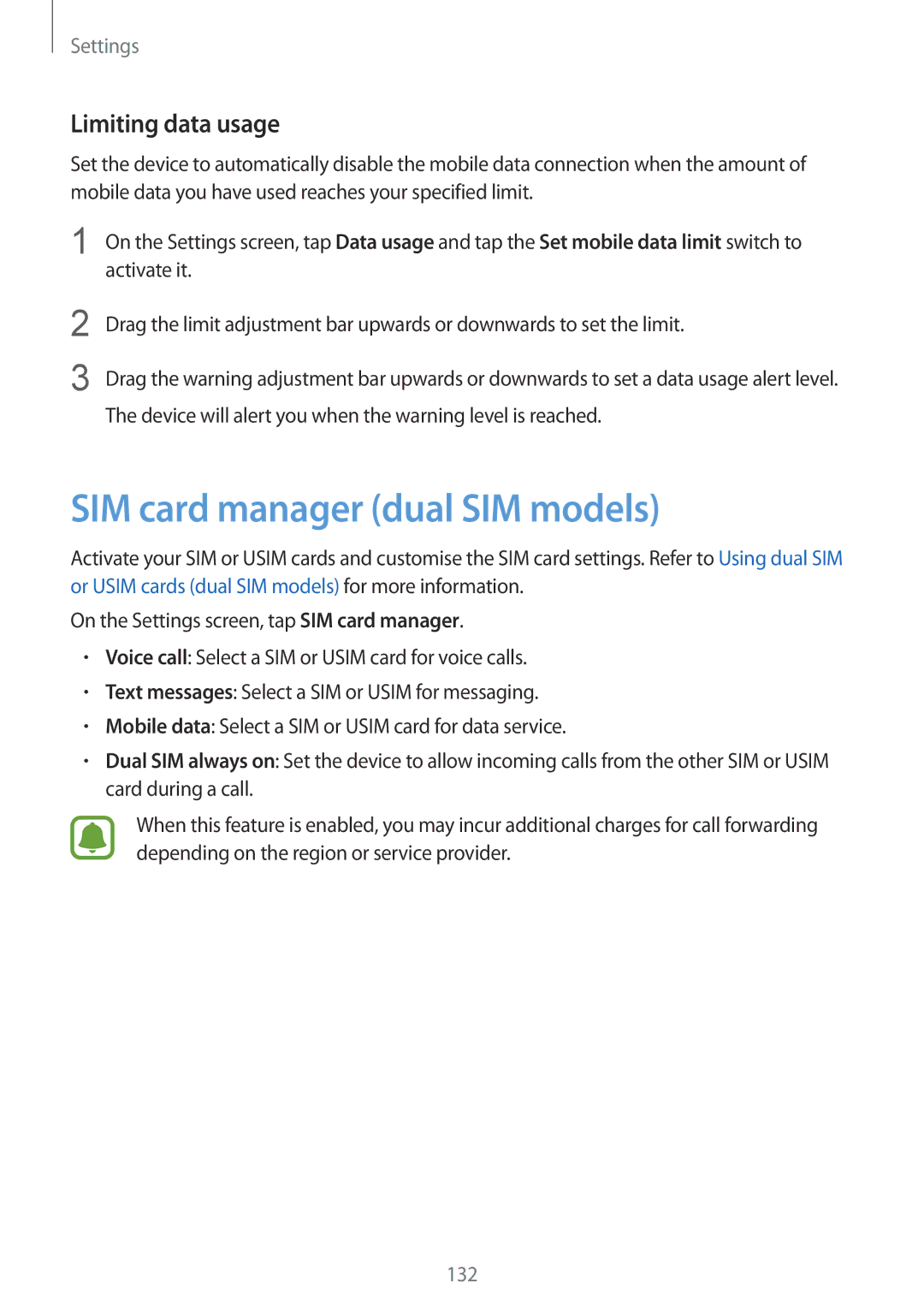 Samsung SM-G935FEDADBT, SM-G935FZKZDBT, SM-G935FZSADBT, SM-G935FZKADBT SIM card manager dual SIM models, Limiting data usage 