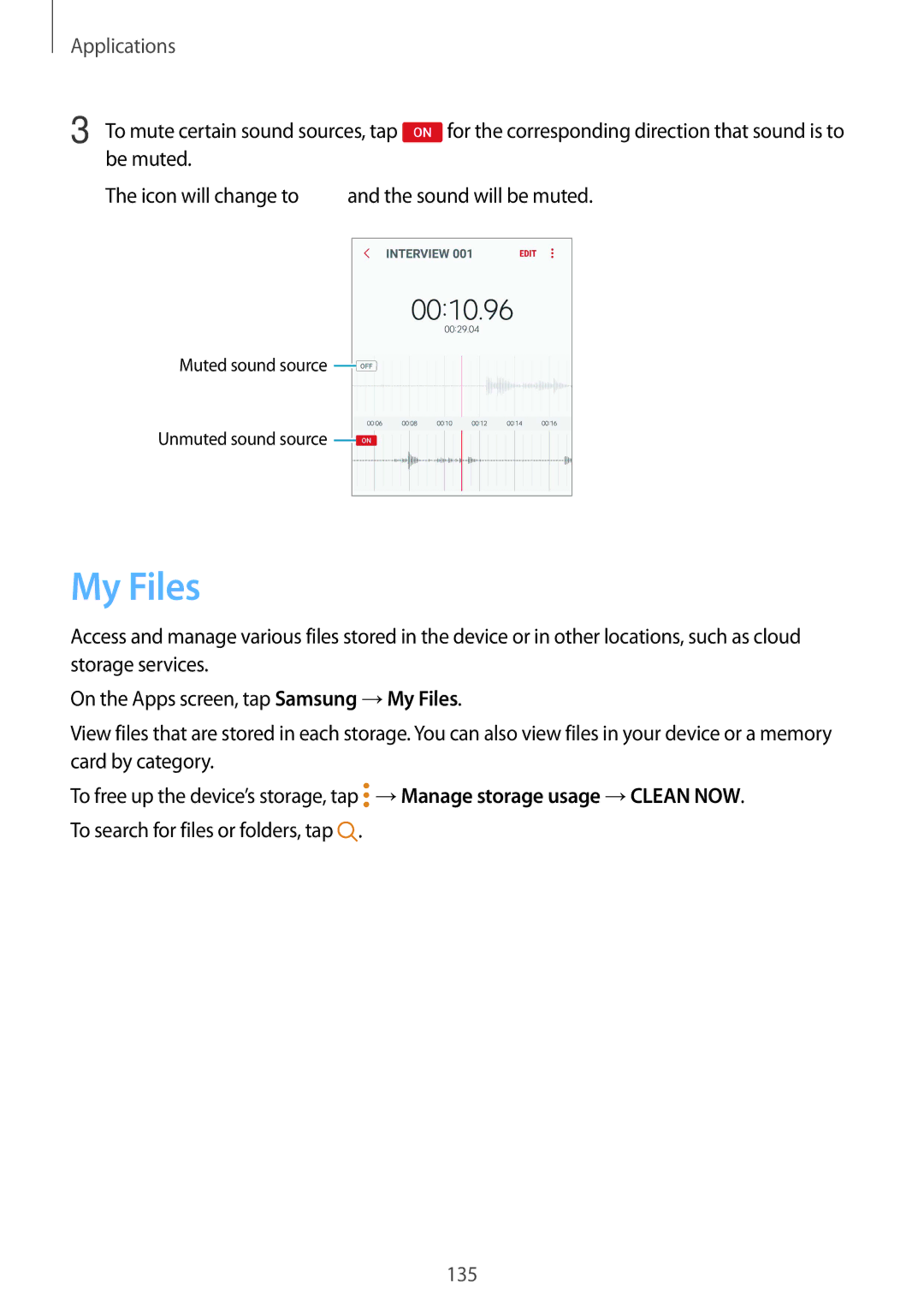 Samsung SM-G935FZKADBT, SM-G935FEDADBT, SM-G935FZKZDBT, SM-G935FZSADBT manual My Files, To mute certain sound sources, tap 