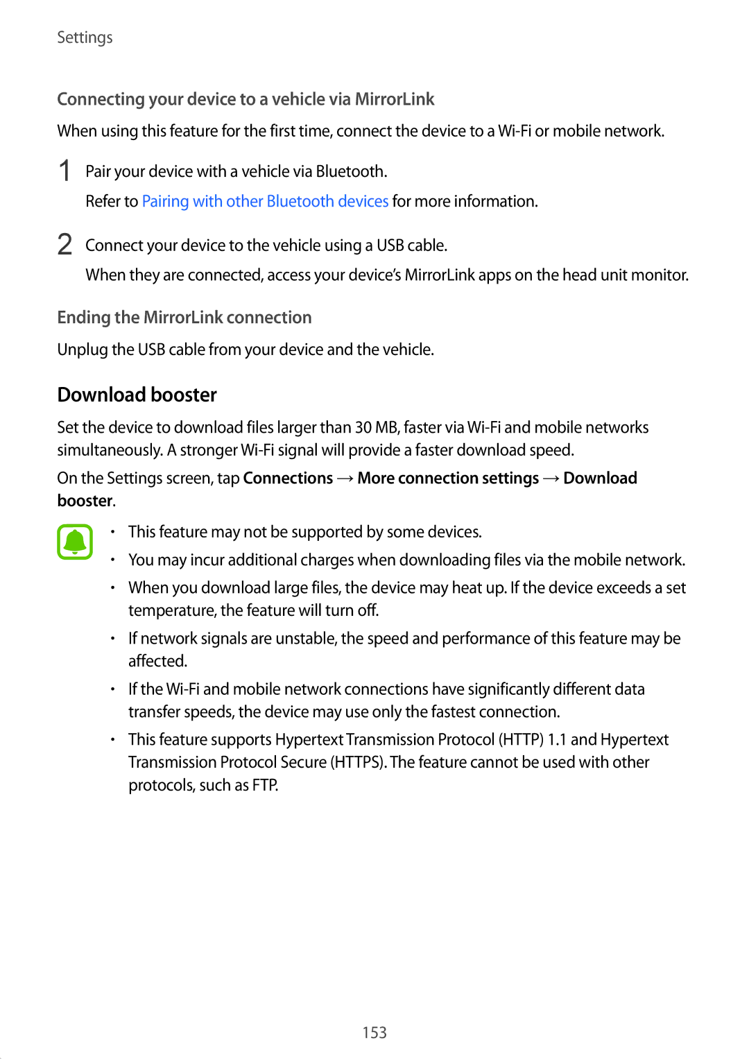 Samsung SM-G935FZDAPHE, SM-G935FEDADBT, SM-G935FZKZDBT Download booster, Connecting your device to a vehicle via MirrorLink 