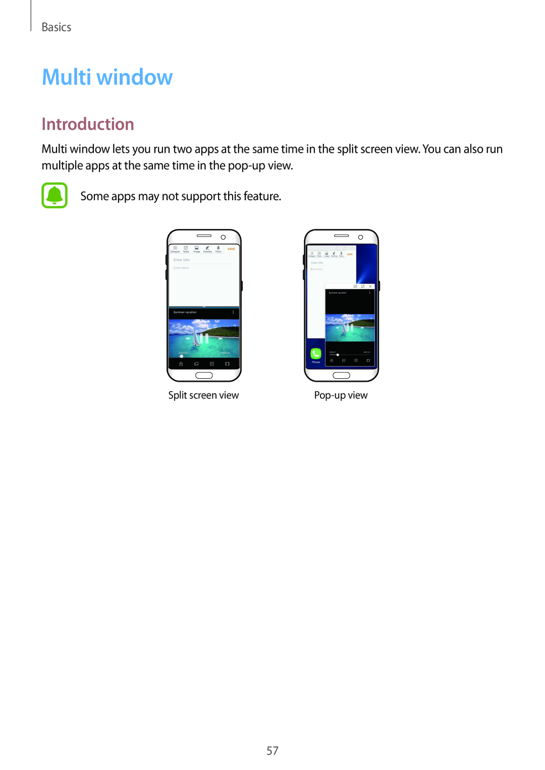 Samsung SM-G935FZDAILO, SM-G935FEDADBT, SM-G935FZKZDBT, SM-G935FZSADBT, SM-G935FZKADBT manual Multi window, Introduction 