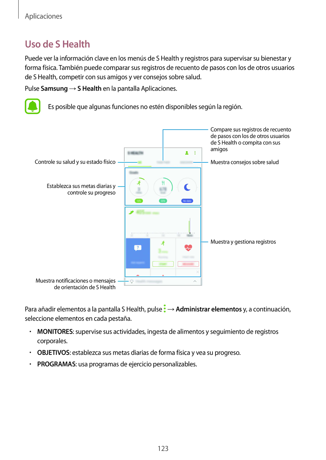 Samsung SM-G935FZDAPHE, SM-G935FZBAPHE, SM-G935FZKAPHE, SM-G935FEDAPHE, SM-G935FZSAPHE manual Uso de S Health 