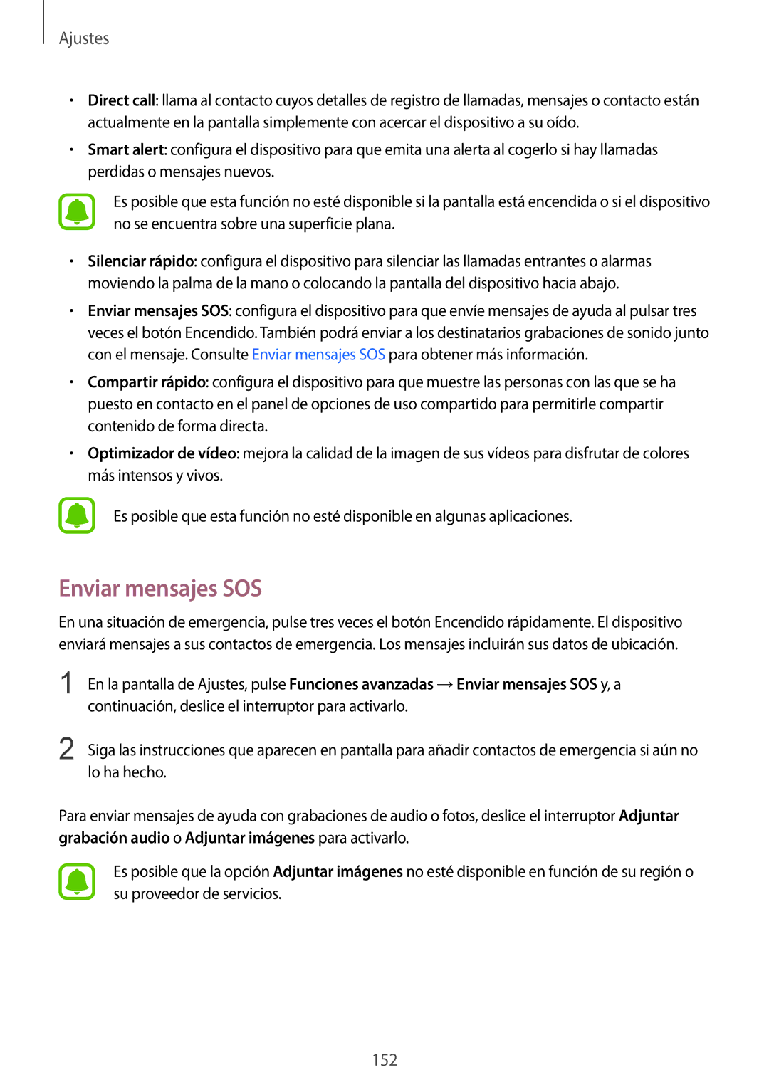 Samsung SM-G935FEDAPHE, SM-G935FZBAPHE, SM-G935FZKAPHE, SM-G935FZDAPHE, SM-G935FZSAPHE manual Enviar mensajes SOS 