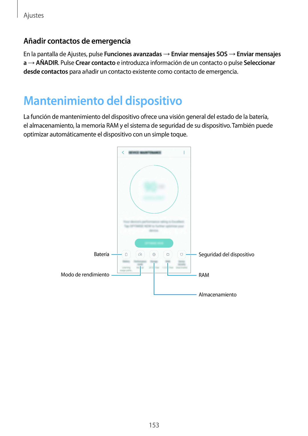 Samsung SM-G935FZDAPHE, SM-G935FZBAPHE, SM-G935FZKAPHE manual Mantenimiento del dispositivo, Añadir contactos de emergencia 