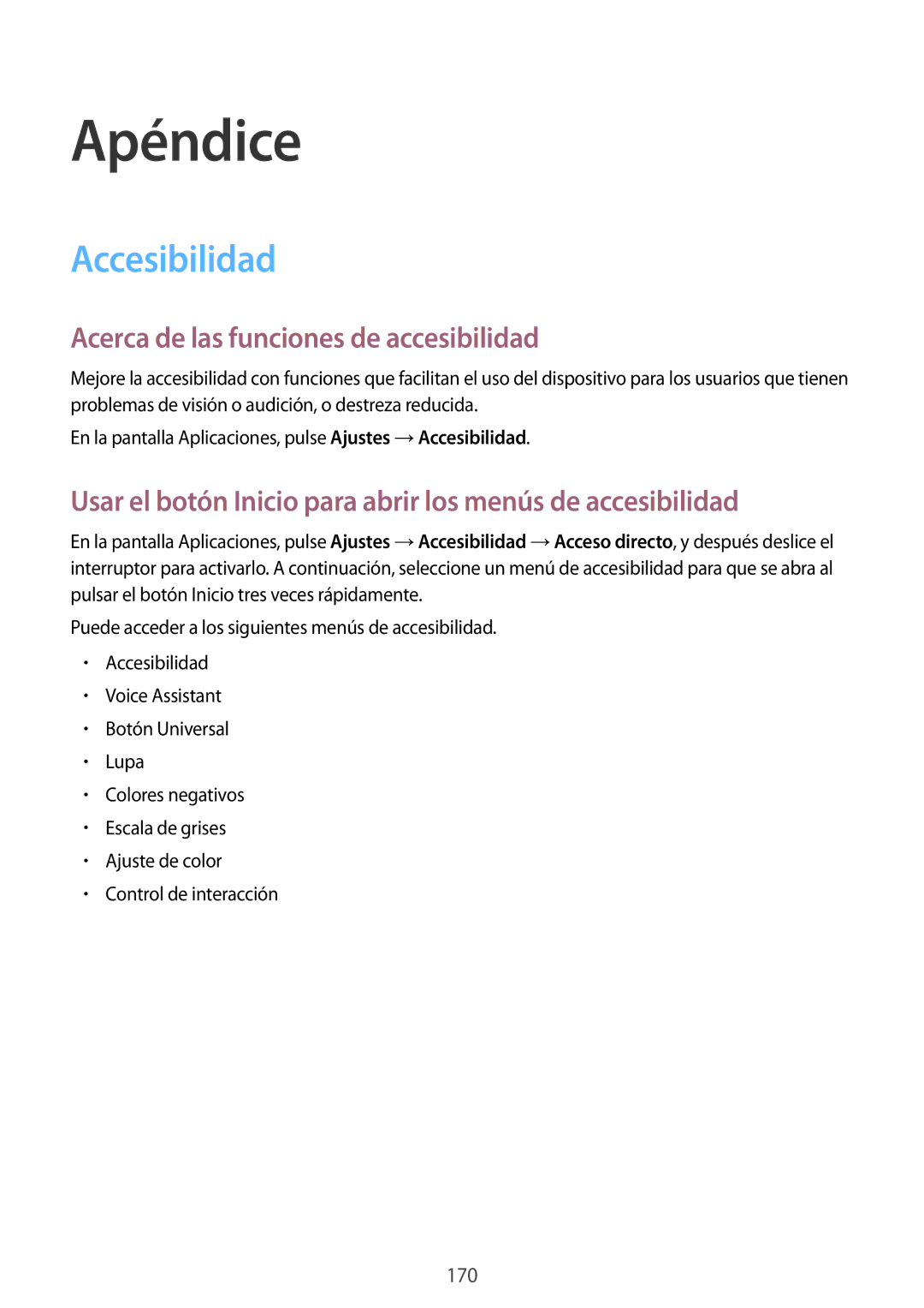 Samsung SM-G935FZBAPHE, SM-G935FZKAPHE, SM-G935FEDAPHE, SM-G935FZDAPHE manual Acerca de las funciones de accesibilidad 