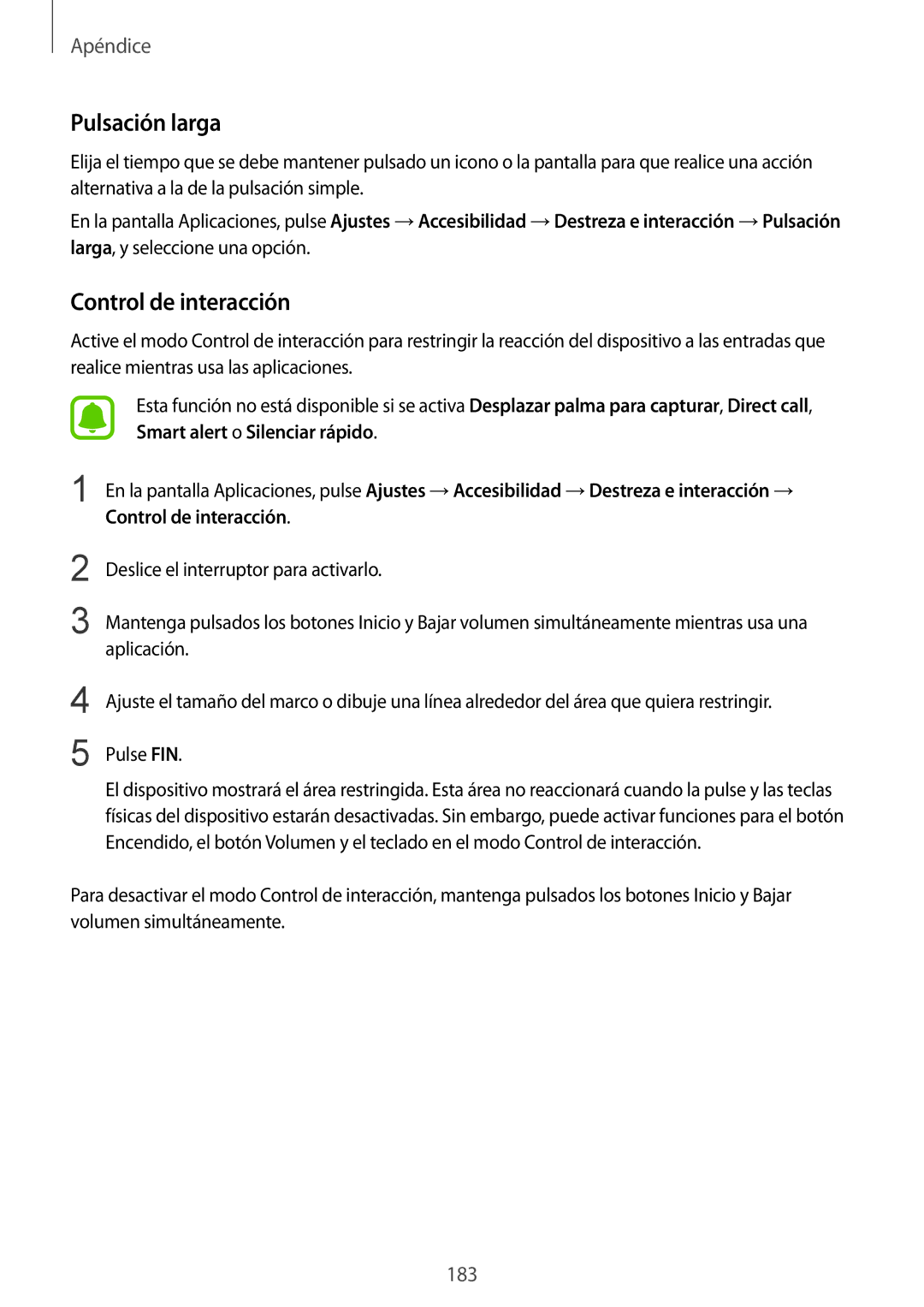 Samsung SM-G935FZDAPHE, SM-G935FZBAPHE, SM-G935FZKAPHE, SM-G935FEDAPHE manual Pulsación larga, Control de interacción 