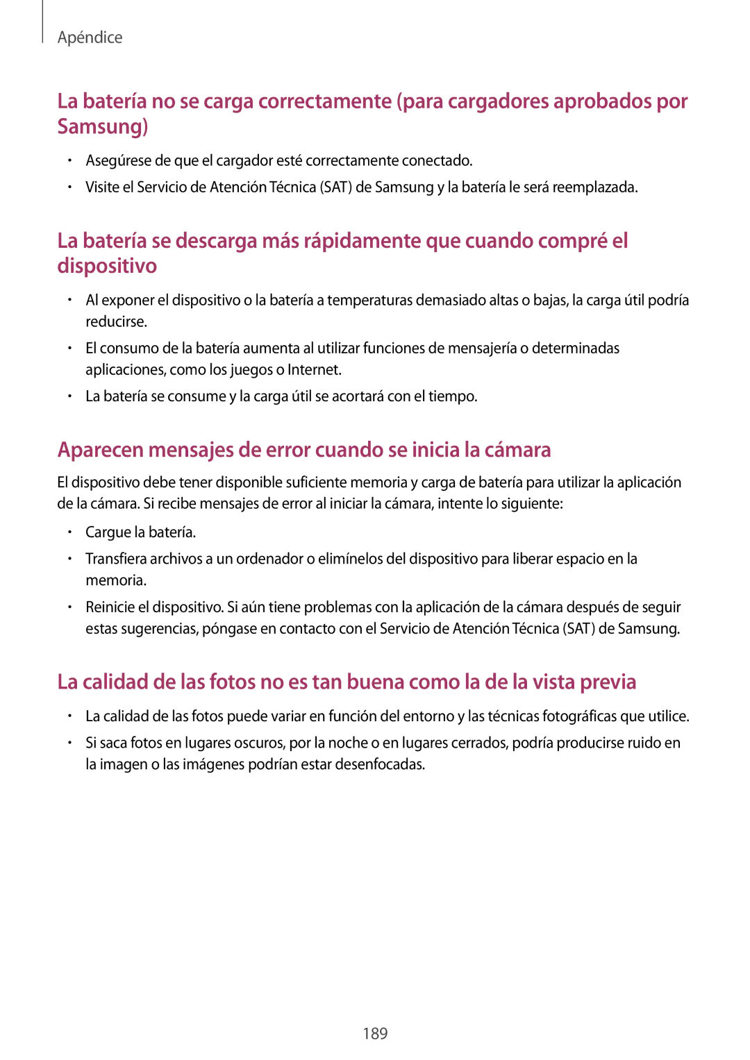 Samsung SM-G935FZSAPHE, SM-G935FZBAPHE, SM-G935FZKAPHE, SM-G935FEDAPHE Aparecen mensajes de error cuando se inicia la cámara 