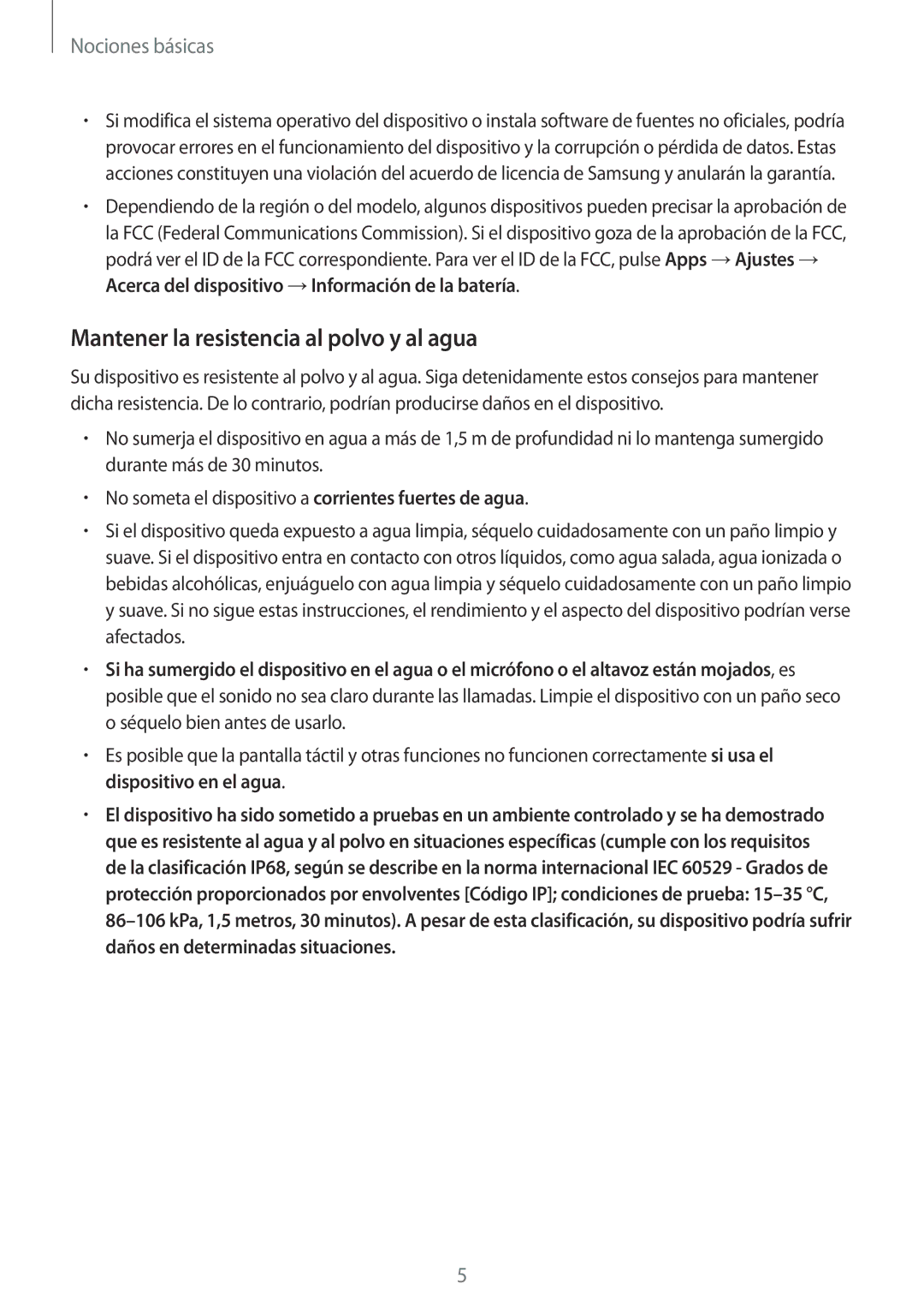 Samsung SM-G935FZBAPHE, SM-G935FZKAPHE, SM-G935FEDAPHE manual Mantener la resistencia al polvo y al agua, Nociones básicas 