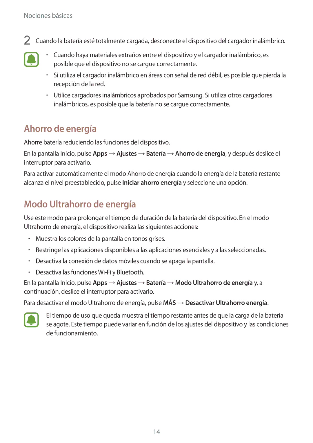 Samsung SM-G935FZSAPHE, SM-G935FZBAPHE, SM-G935FZKAPHE, SM-G935FEDAPHE manual Ahorro de energía, Modo Ultrahorro de energía 