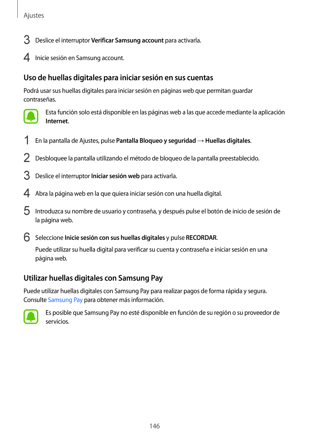 Samsung SM-G935FZKAPHE, SM-G935FZBAPHE, SM-G935FEDAPHE manual Uso de huellas digitales para iniciar sesión en sus cuentas 