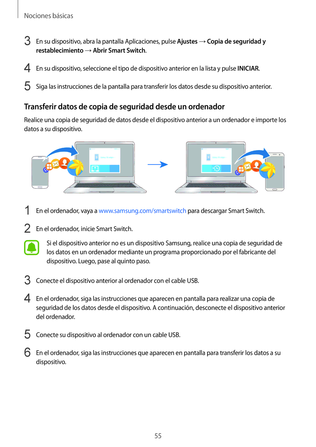 Samsung SM-G935FZBAPHE, SM-G935FZKAPHE, SM-G935FEDAPHE manual Transferir datos de copia de seguridad desde un ordenador 