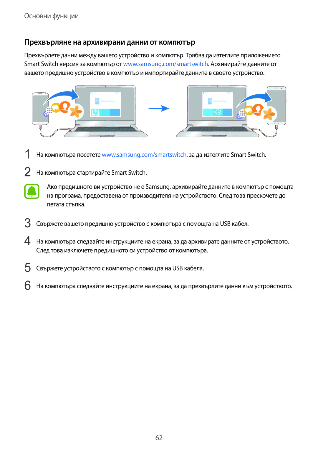 Samsung SM-G935FZDABGL manual Прехвърляне на архивирани данни от компютър 