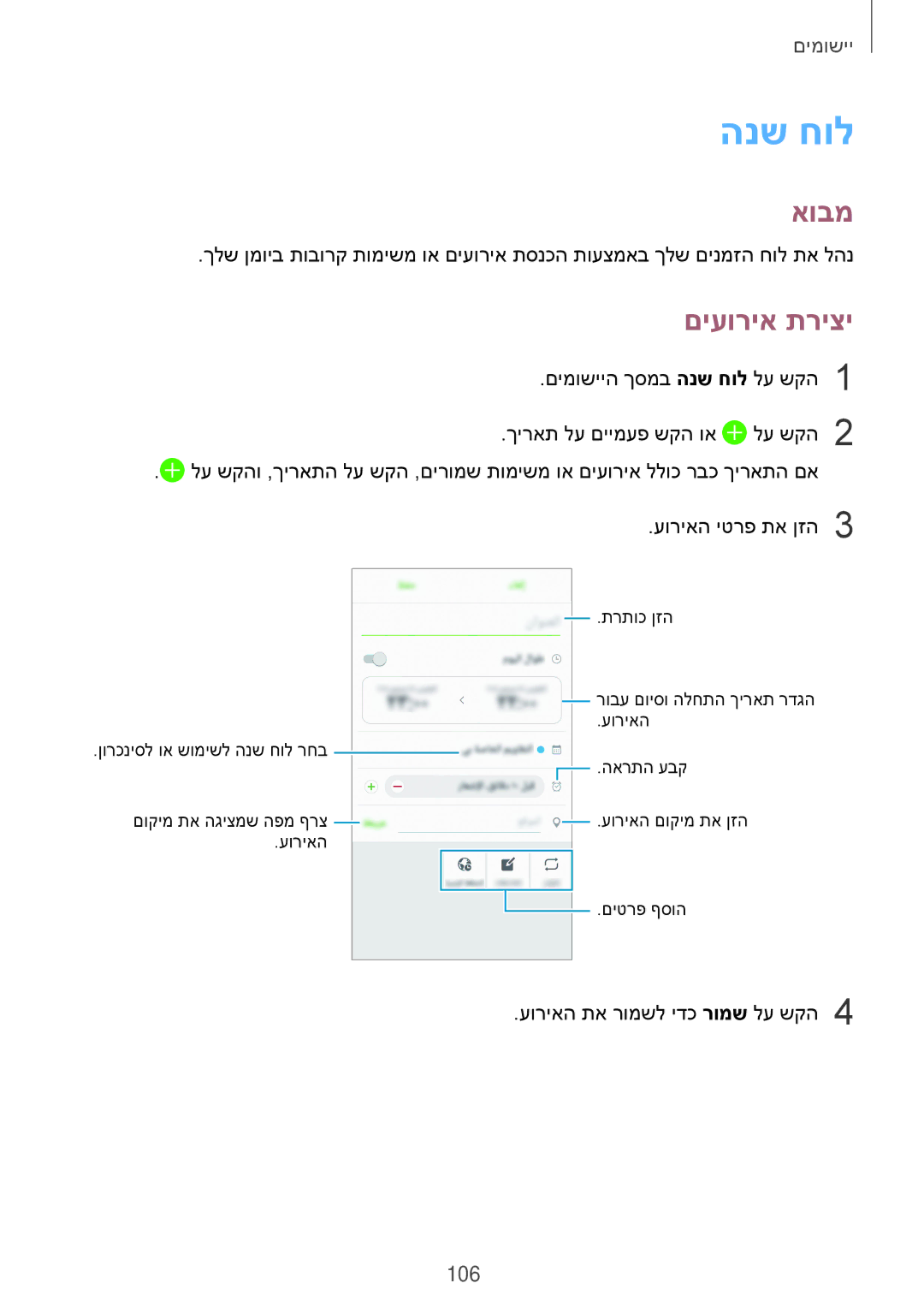 Samsung SM-G935FZKAILO, SM-G935FZDAILO, SM-G935FZSAILO manual הנש חול, םיעוריא תריצי 