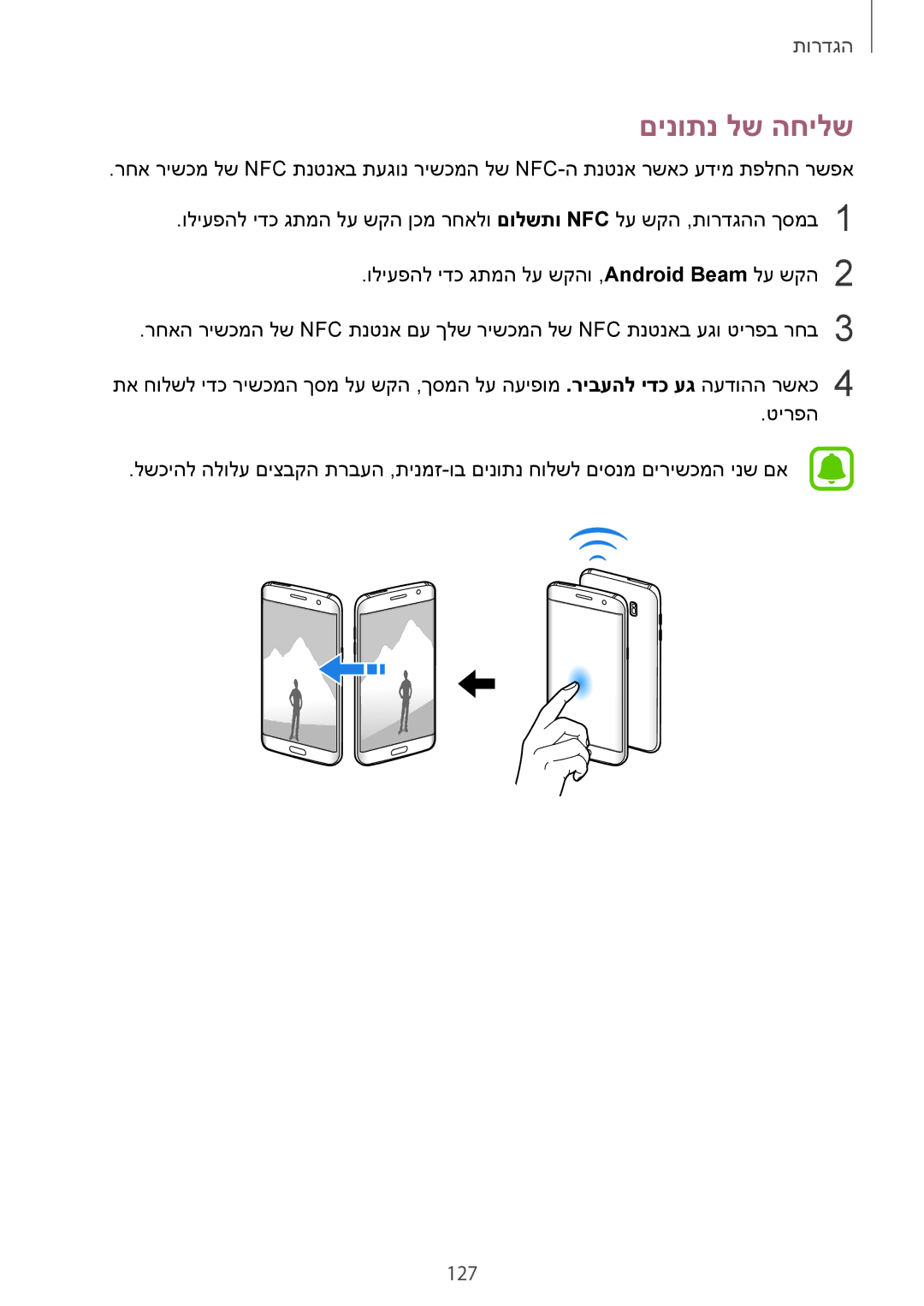 Samsung SM-G935FZKAILO, SM-G935FZDAILO, SM-G935FZSAILO manual םינותנ לש החילש 