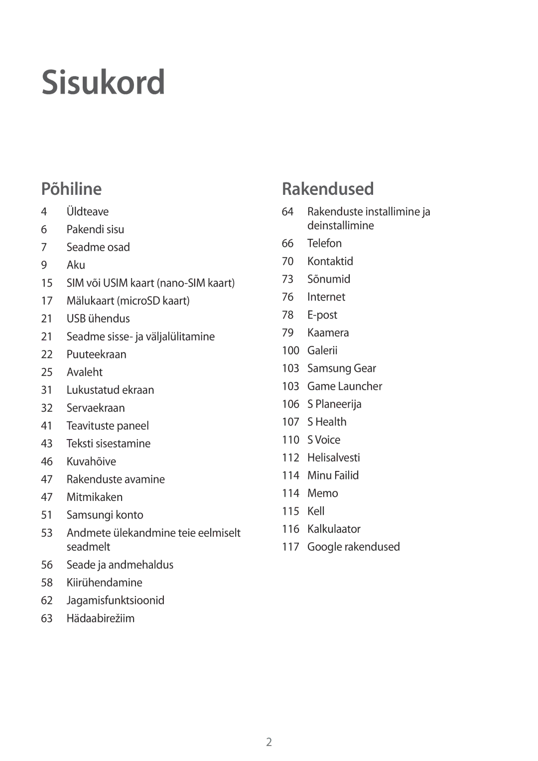 Samsung SM-G935FZDASEB manual Sisukord 