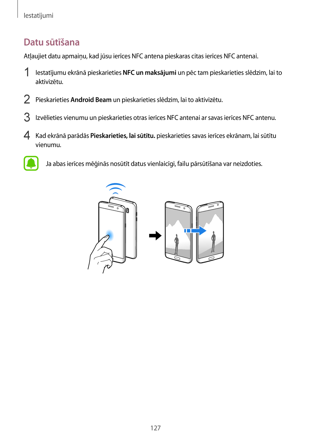 Samsung SM-G935FZDASEB manual Datu sūtīšana 