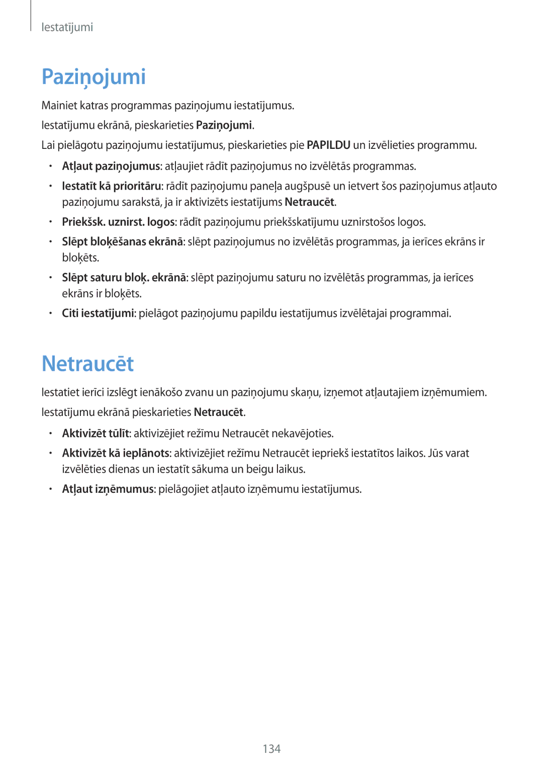 Samsung SM-G935FZDASEB manual Paziņojumi, Netraucēt 