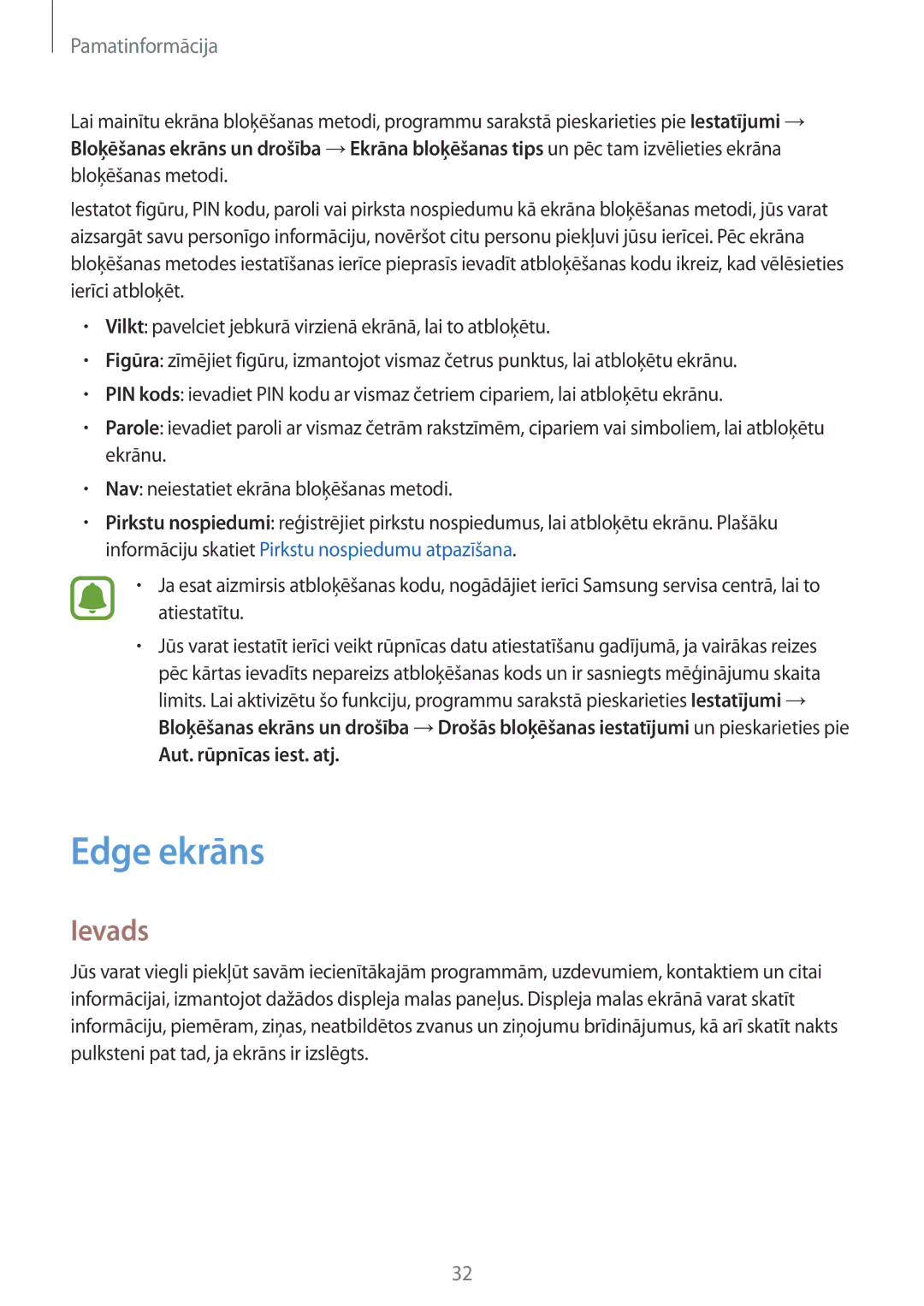 Samsung SM-G935FZDASEB manual Edge ekrāns, Ievads 