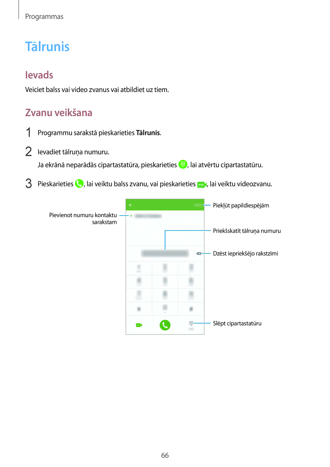 Samsung SM-G935FZDASEB manual Tālrunis, Zvanu veikšana 