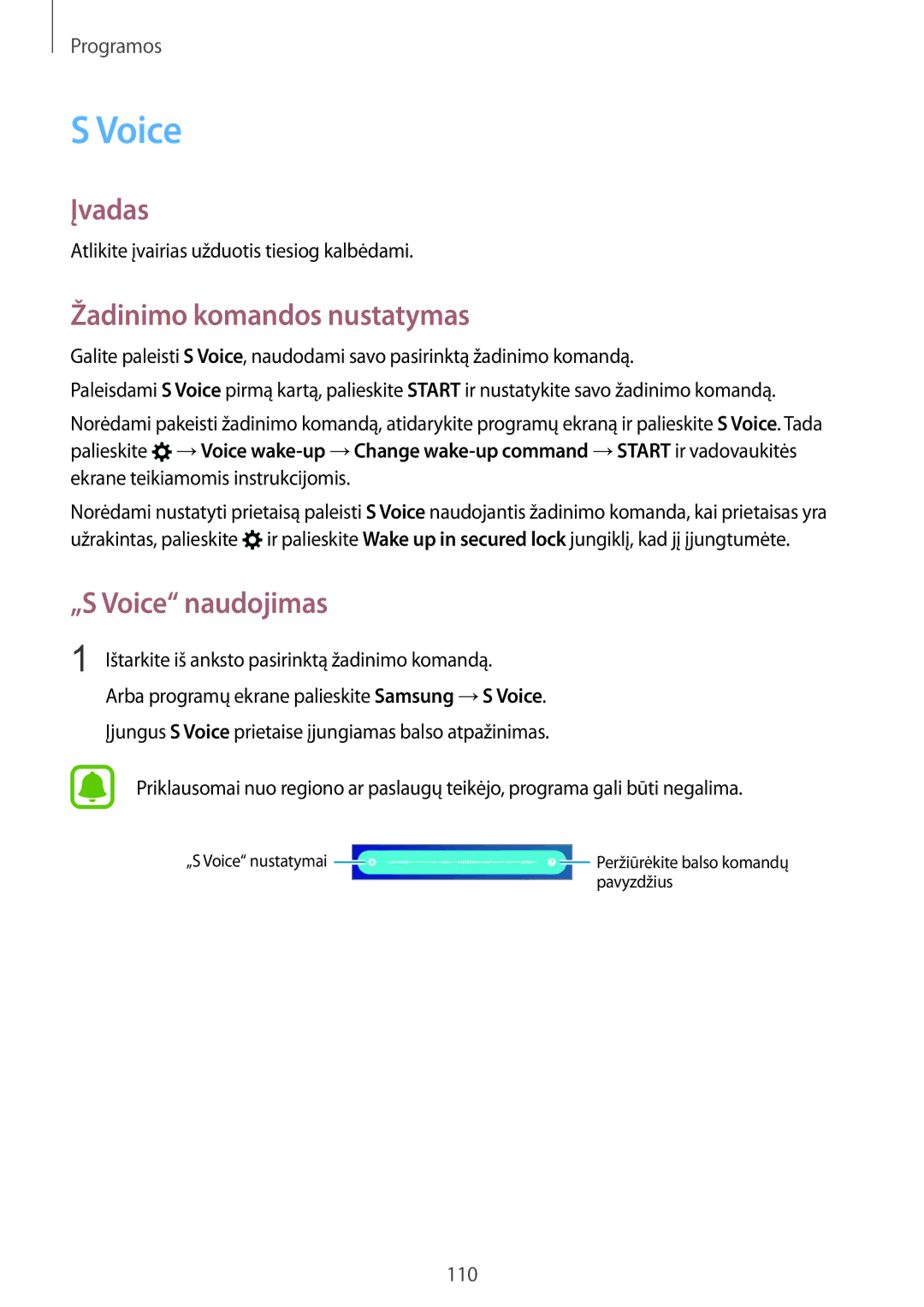 Samsung SM-G935FZDASEB Žadinimo komandos nustatymas, „S Voice naudojimas, Atlikite įvairias užduotis tiesiog kalbėdami 