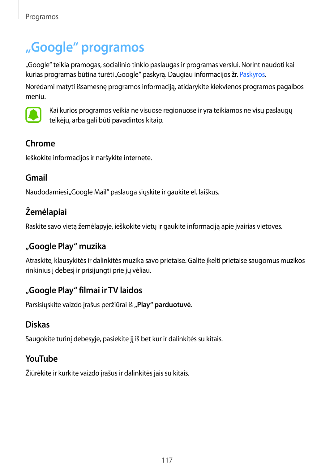 Samsung SM-G935FZDASEB manual „Google programos 