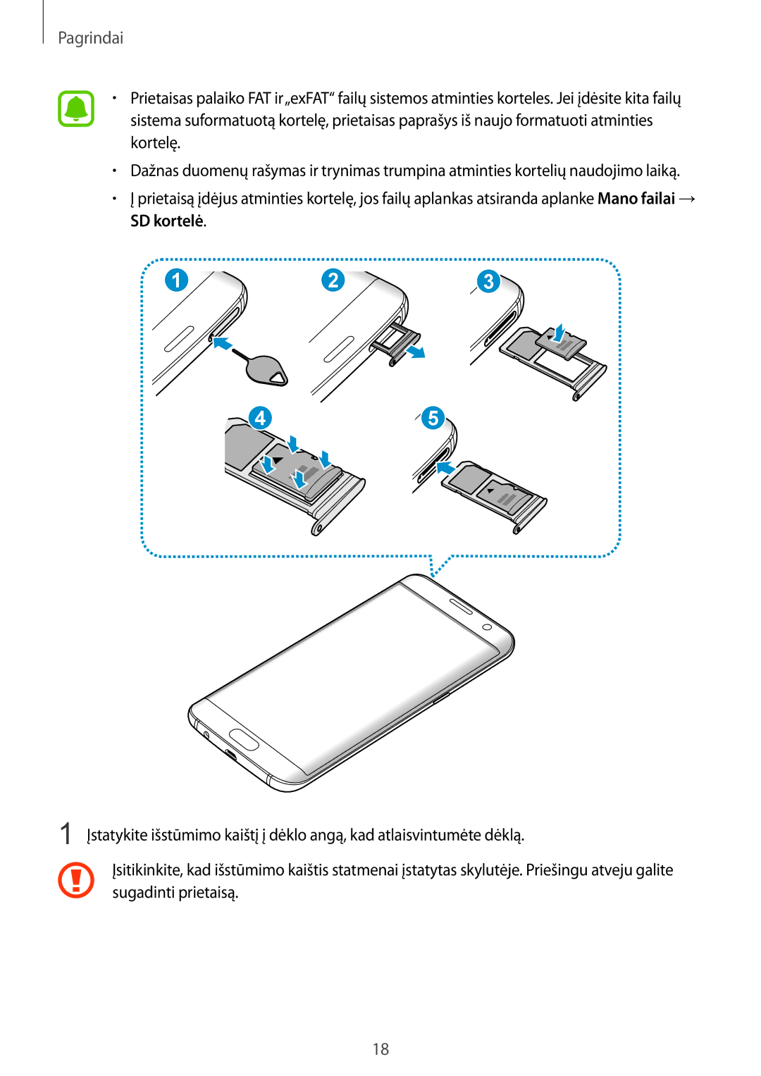 Samsung SM-G935FZDASEB manual Pagrindai 