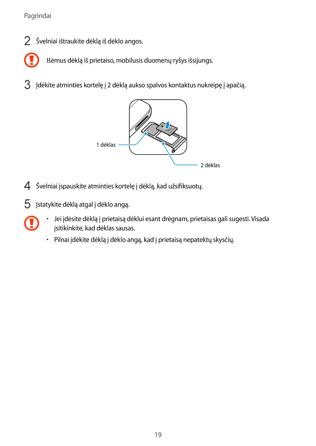 Samsung SM-G935FZDASEB manual Dėklas 