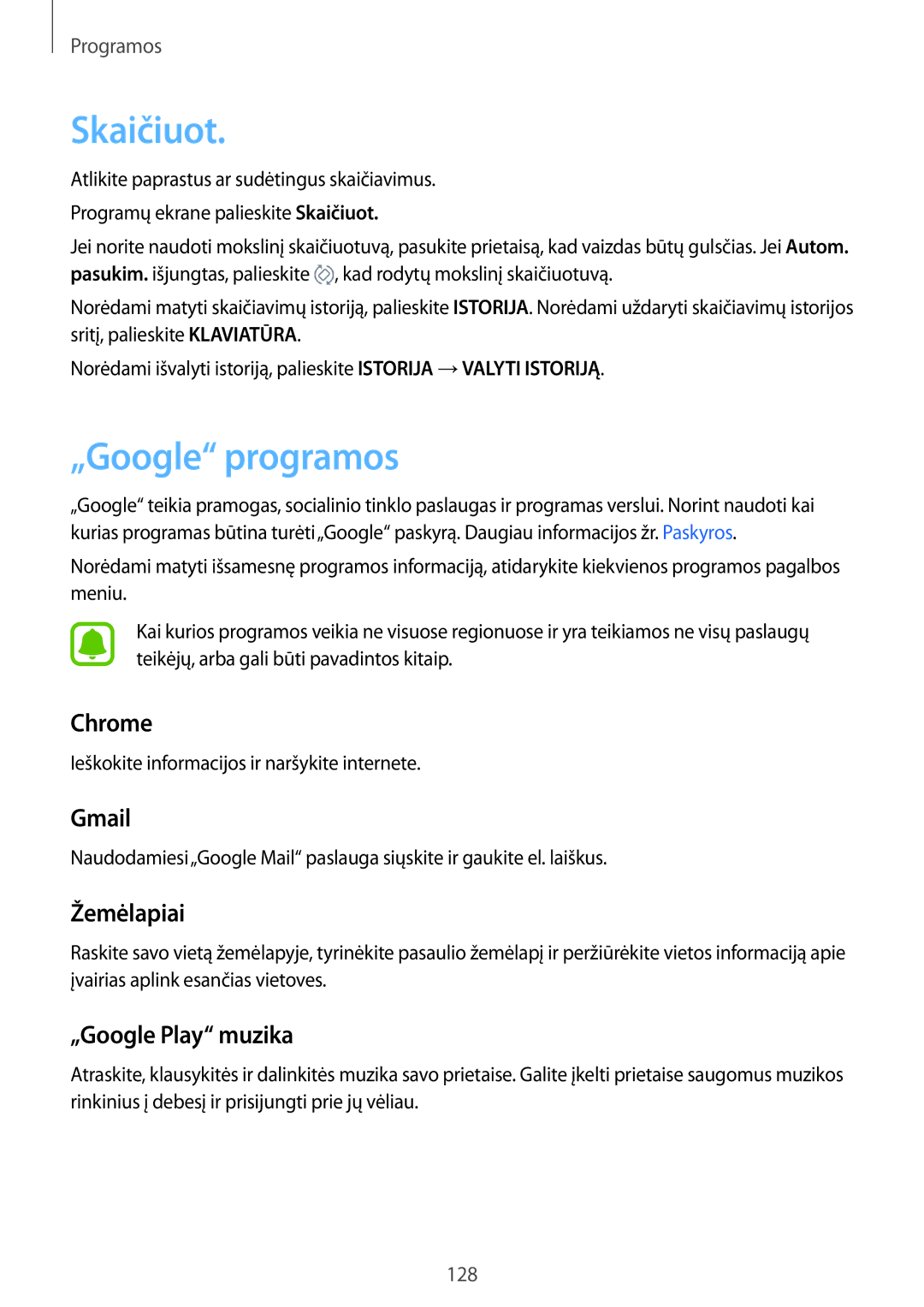 Samsung SM-G935FZDASEB manual Skaičiuot, „Google programos 
