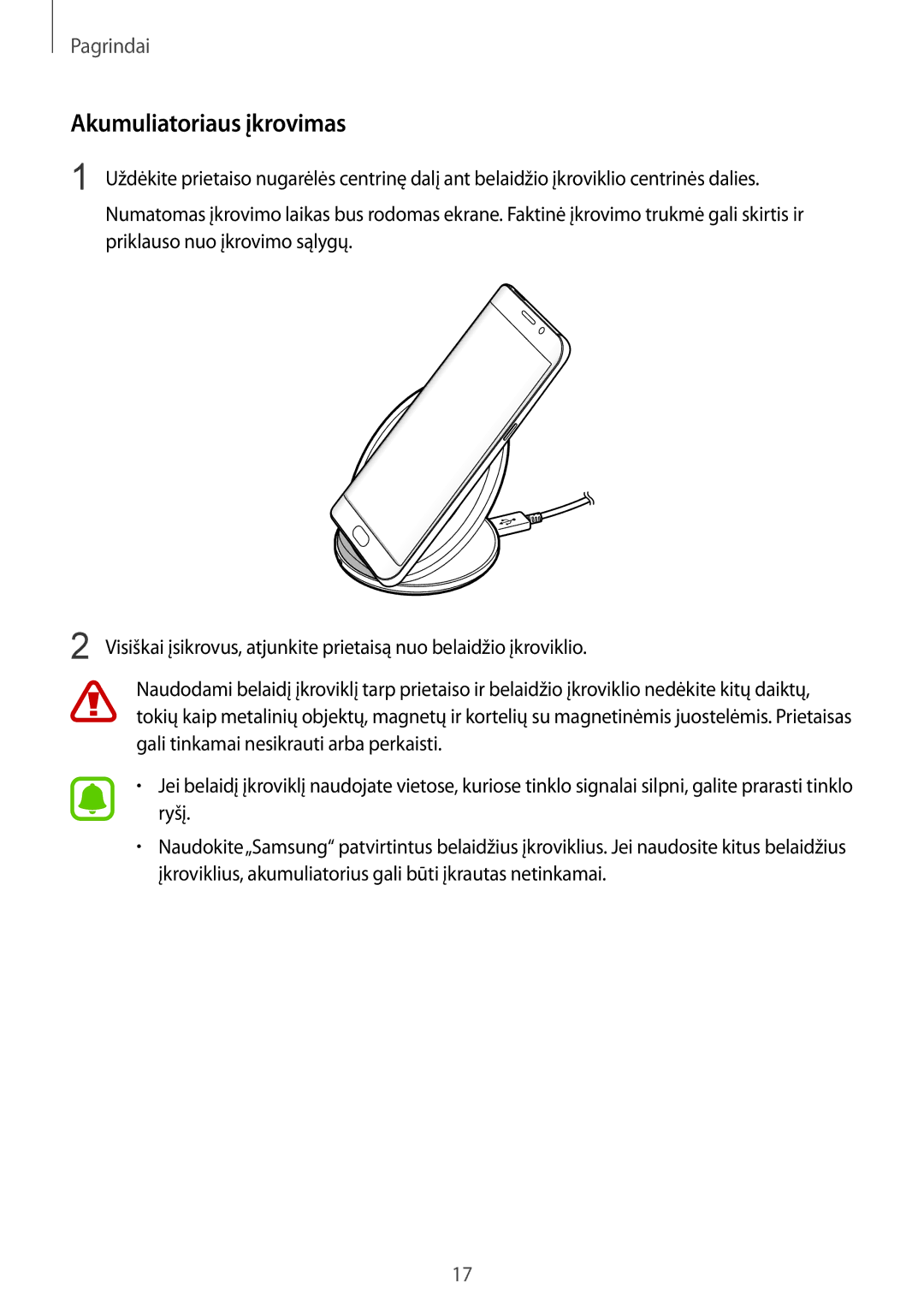 Samsung SM-G935FZDASEB manual Akumuliatoriaus įkrovimas 