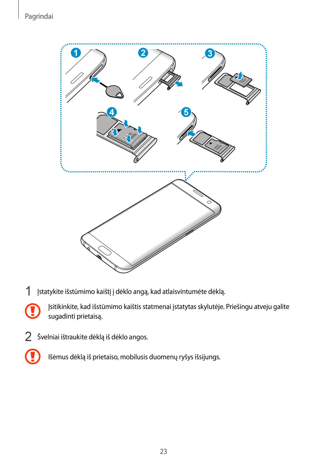 Samsung SM-G935FZDASEB manual Sugadinti prietaisą 