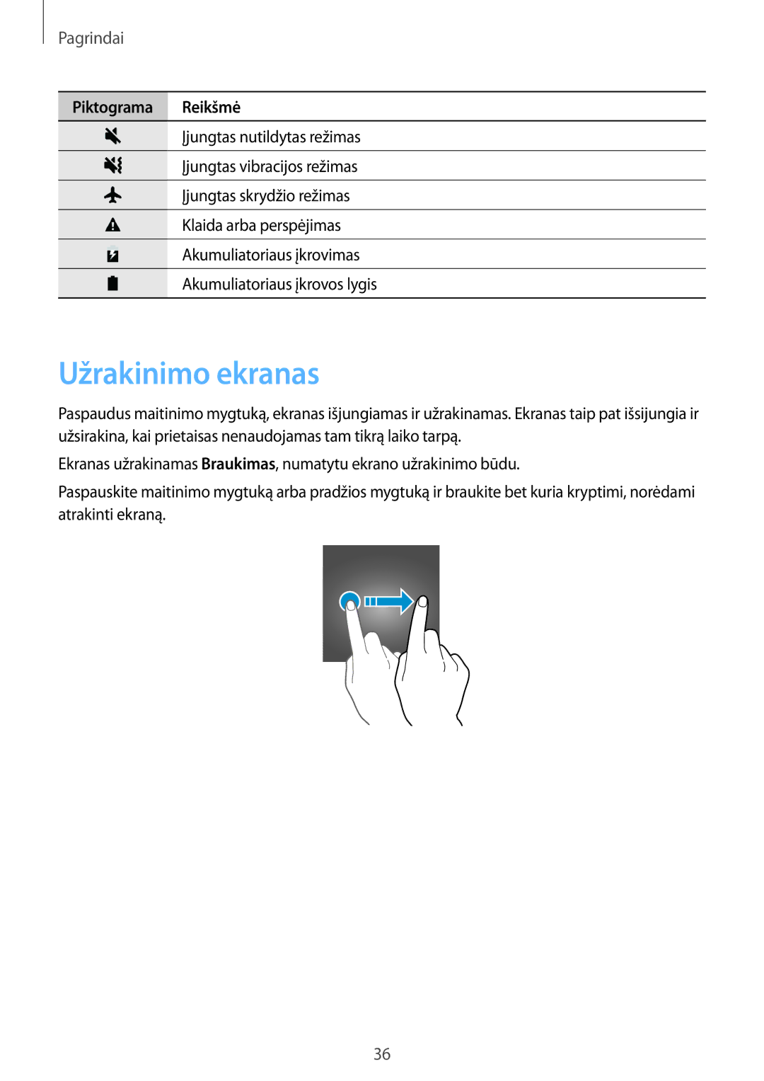 Samsung SM-G935FZDASEB manual Užrakinimo ekranas 