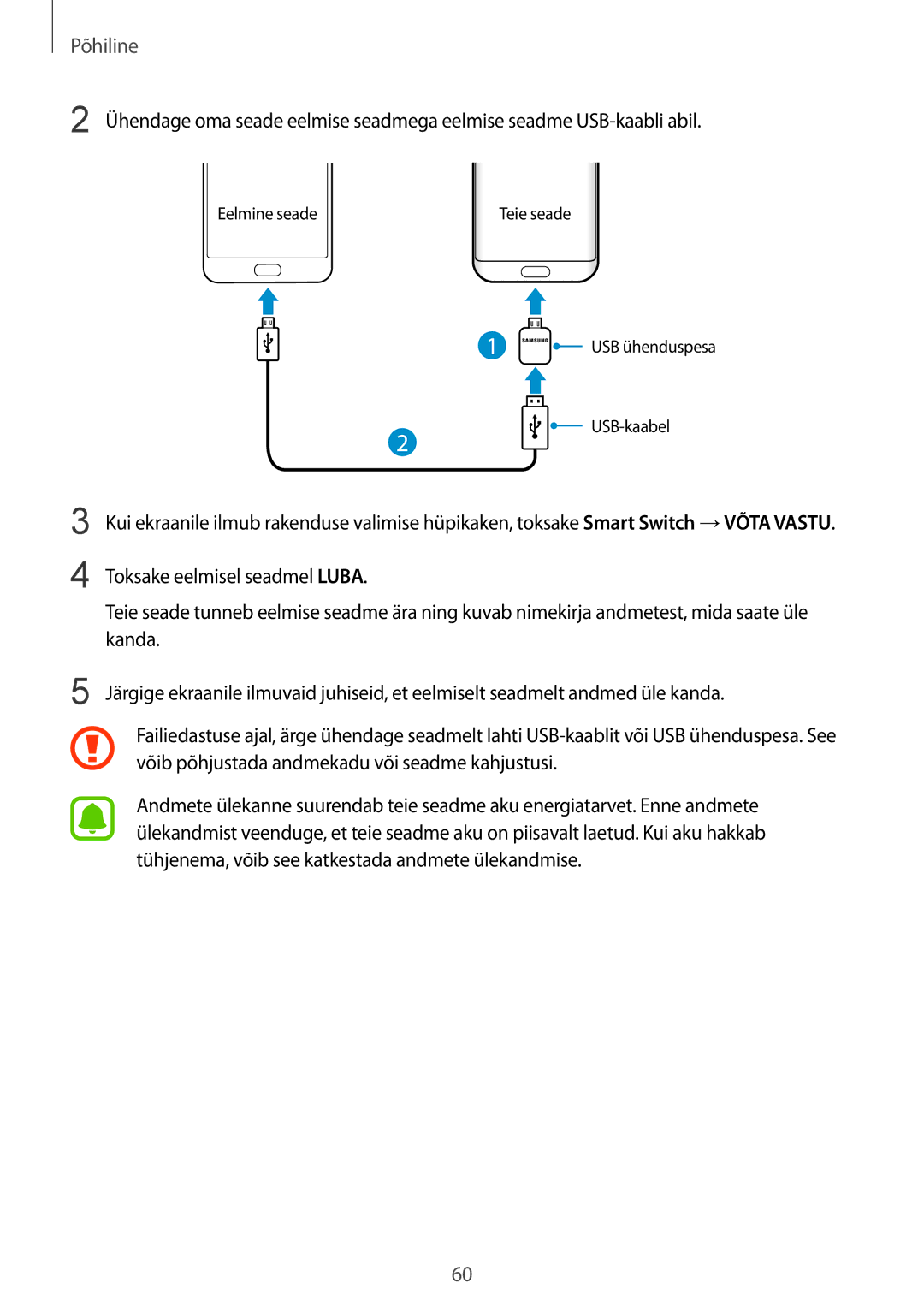 Samsung SM-G935FZDASEB manual Eelmine seade Teie seade 