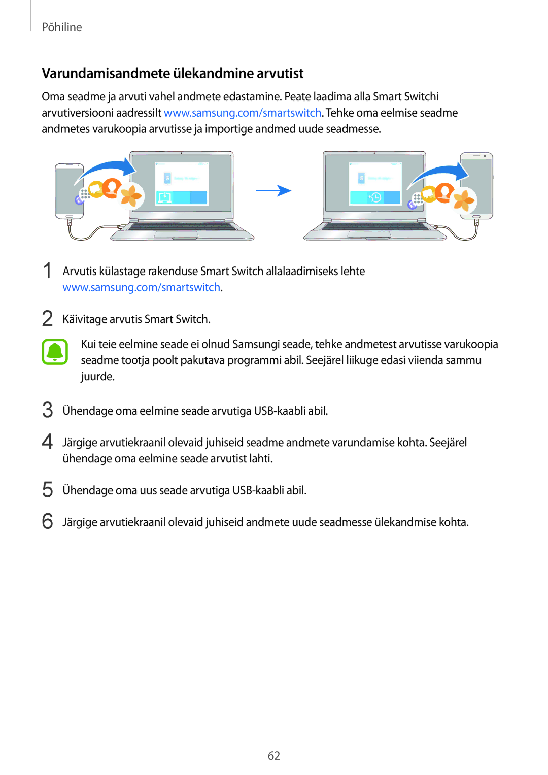 Samsung SM-G935FZDASEB manual Varundamisandmete ülekandmine arvutist 