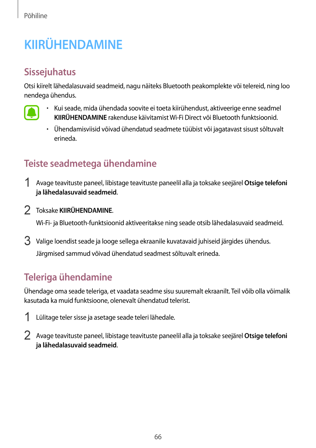 Samsung SM-G935FZDASEB manual Teiste seadmetega ühendamine, Teleriga ühendamine, Ja lähedalasuvaid seadmeid 