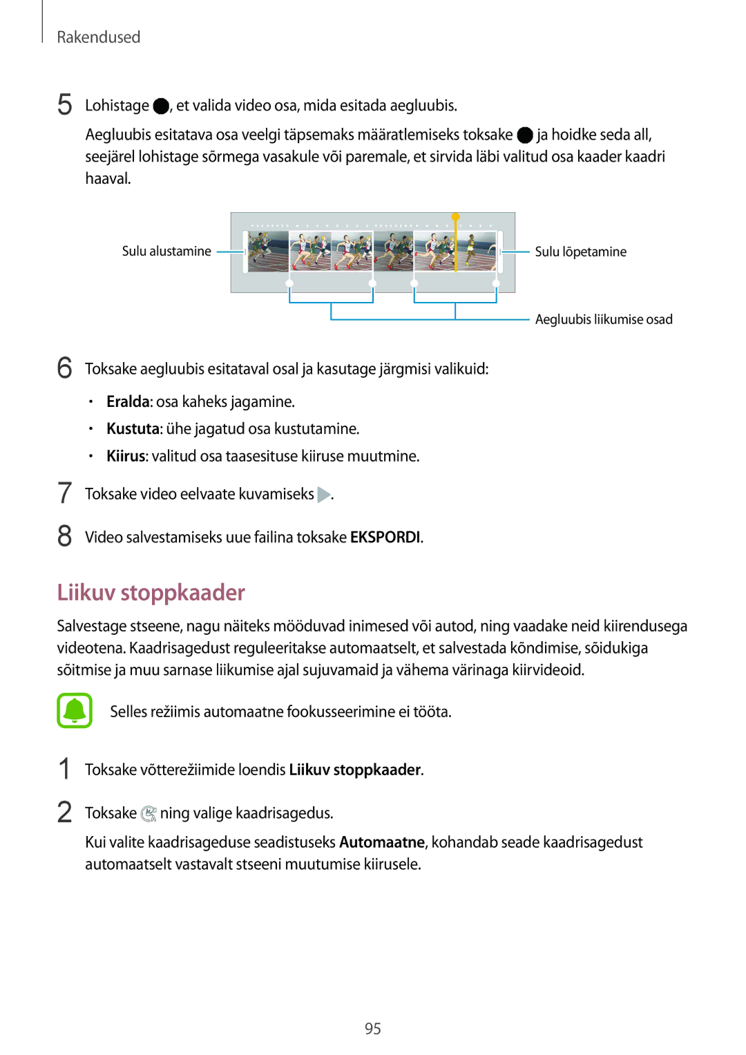 Samsung SM-G935FZDASEB manual Liikuv stoppkaader 